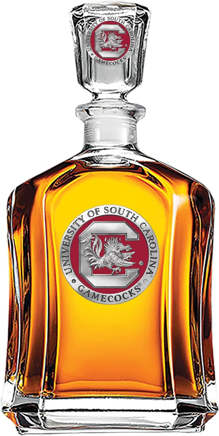 Marines Decanter – Eagle Globe & Anchor | 24 OZ Whiskey Decanter for Liquor with Airtight Stopper | Expertly Crafted Pewter Glass Clear
