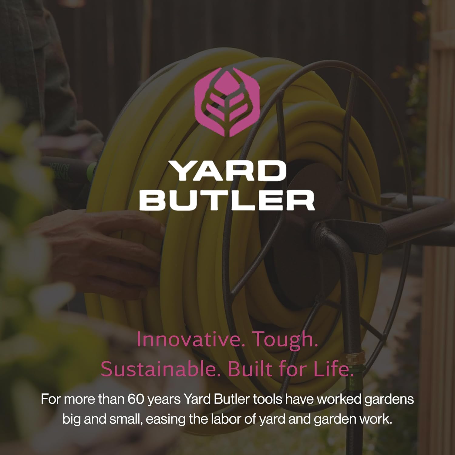 Yard Butler Hose Reel, 180 Degree Swivel, Wall Mount, 100-Foot Hose | Versatile Hose Reel, Great for Garden Hose Storage, Leakproof Design, Powder Coated Steel, Rust-Resistant, Tangle-Free