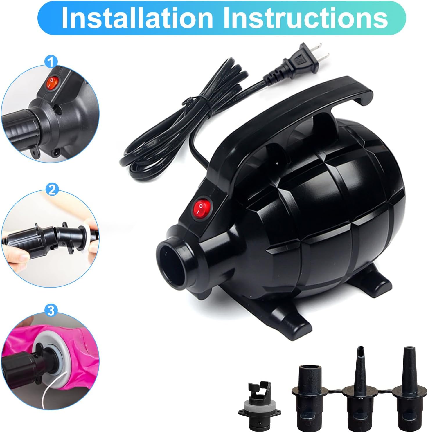 Electric Air Pump For Inflatable Air Tumble Track Gymnastics / Flooring / Tumbling / Yoga / Taekwondo / Exercise Gym Fitness Training Mat Inflatable