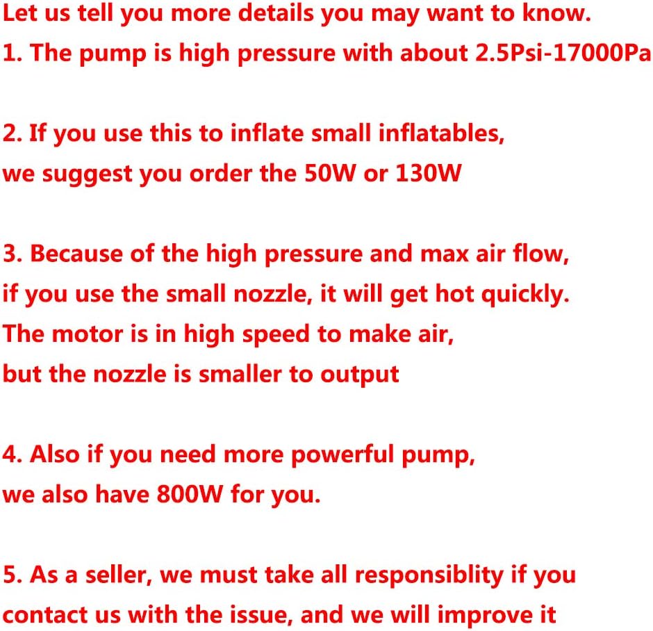 Electric Air Pump for Inflatables, AC (110V), 600W, 20L/min, Black, 4 Detachable Nozzles, Inflator/Deflator, Queen/King Size Air Mattress, Pool Toys