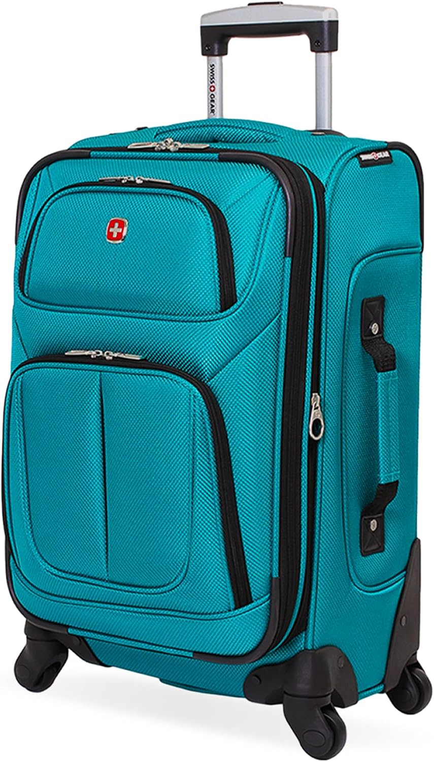 SWISSGEAR Sion Carry-On Spinner Luggage, Softside Expandable, Lightweight Suitcase, Dark Grey, 22.75-Inch