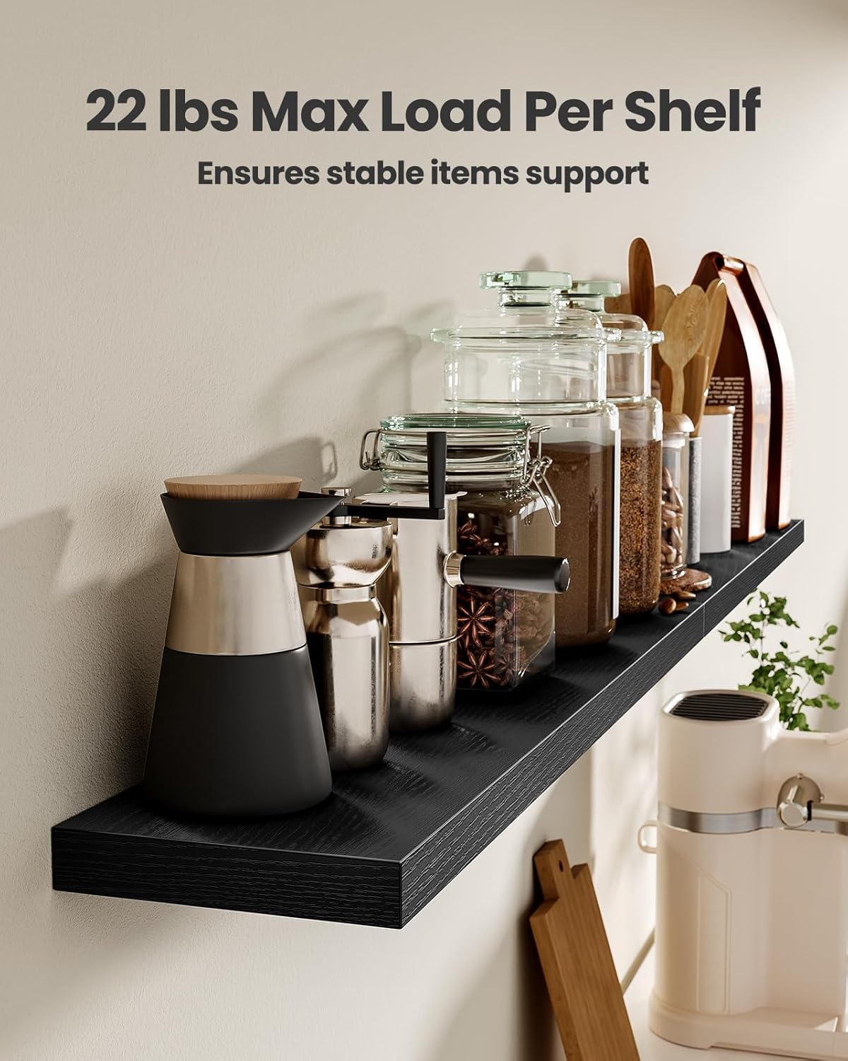 AMADA HOMEFURNISHING Floating Shelves, Wall Shelves for Bathroom/Living Room/Bedroom/Kitchen Decor