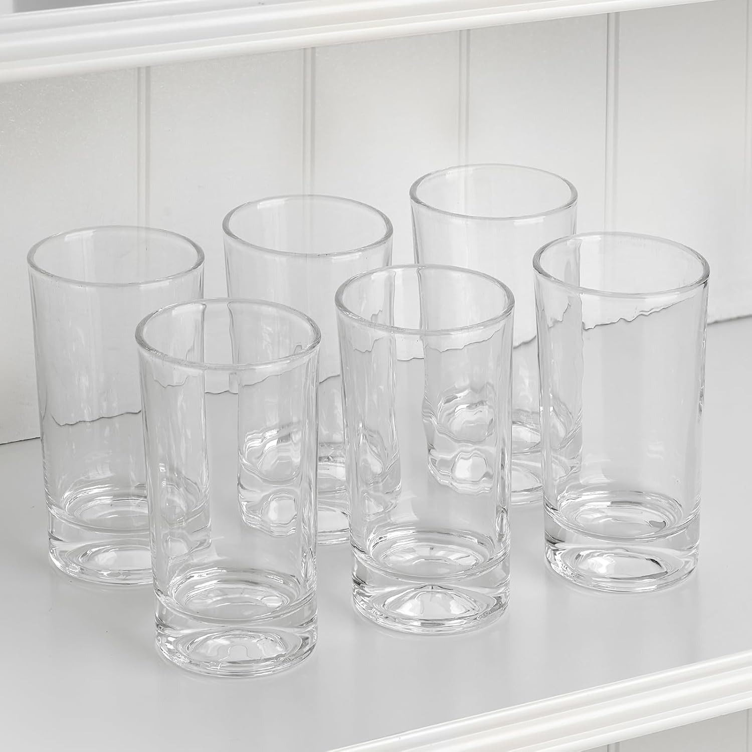 Mfacoy Small Juice Glasses Set of 6, 5.5-ounce Glass Cups, Heavy Base Small Drinking Glass Set, Clear Cups, Thick and Durable Shot Glasses