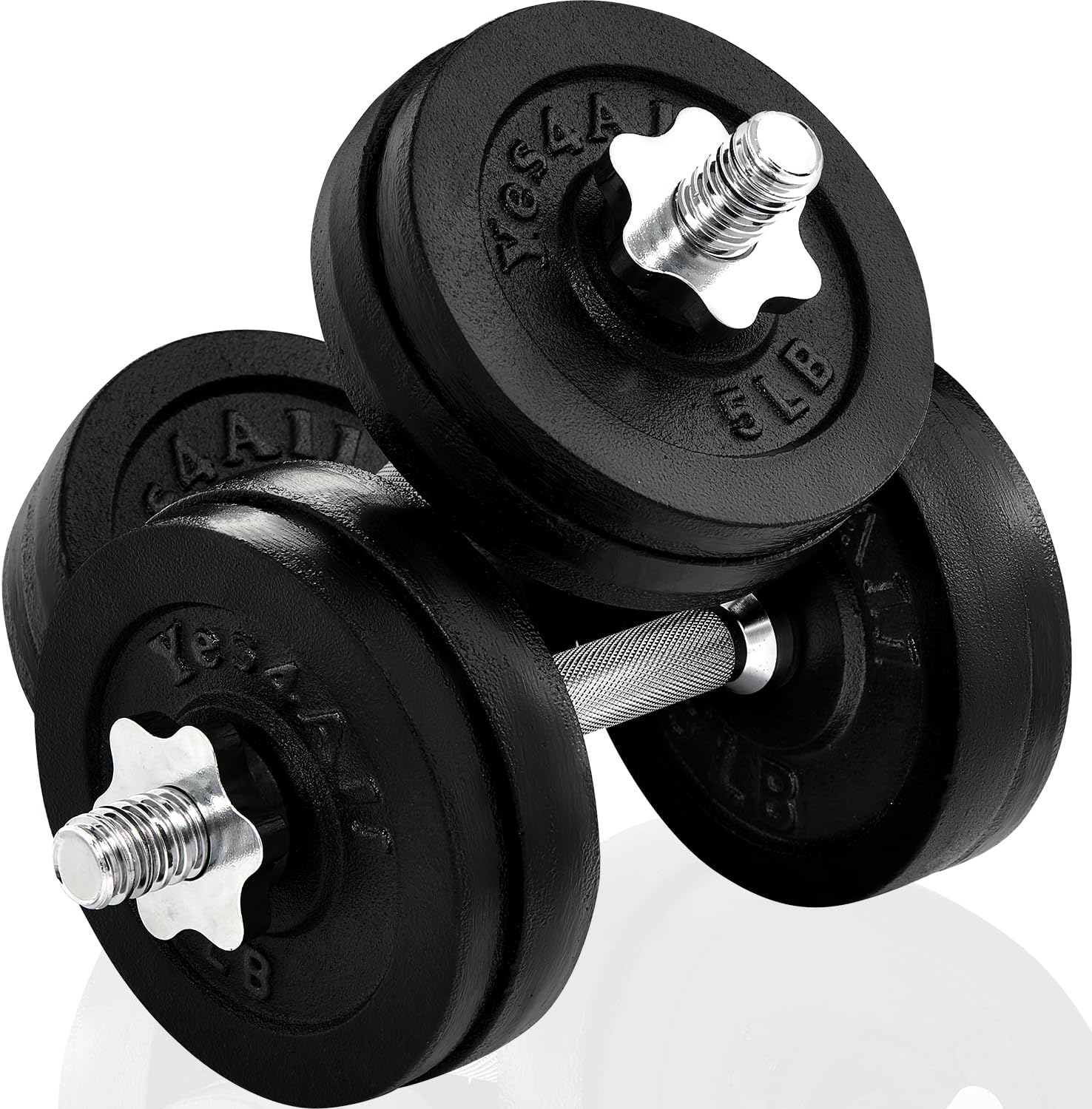 Yes4All Adjustable Dumbbell Set with Weight Plates/Connector - Exercise & Workout Equipment - Size Options 40lbs to 200lbs