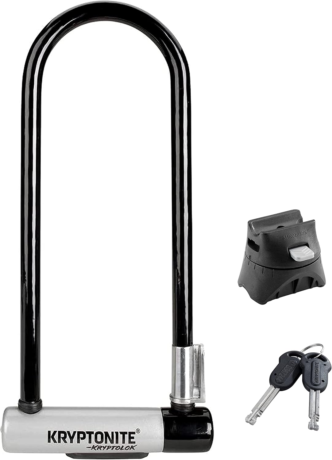 Kryptonite Kryptolok Bike U-Lock, Heavy Duty Anti-Theft Bicycle Lock Sold Secure Gold, 12.7mm Long Shackle with Mounting Bracket and Keys