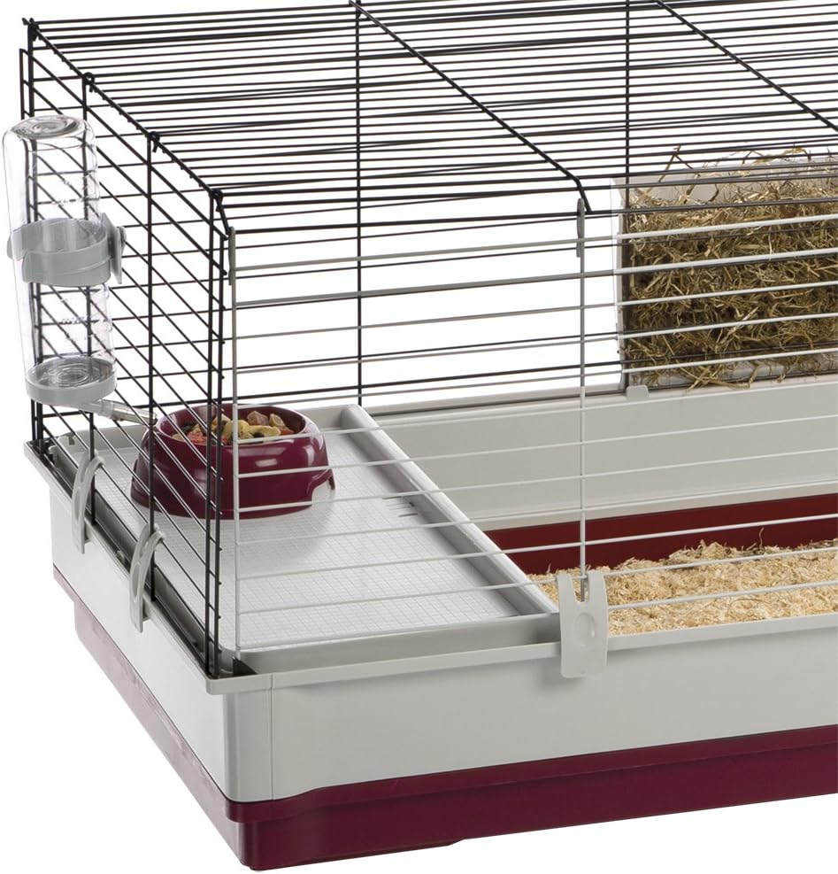 Ferplast Krolik XXL Rabbit Cage w/Wire Extension | Rabbit Cage Includes All Accessories & Measures 63.8L x 23.62W x 19.68H Inches | 1-Year Warranty