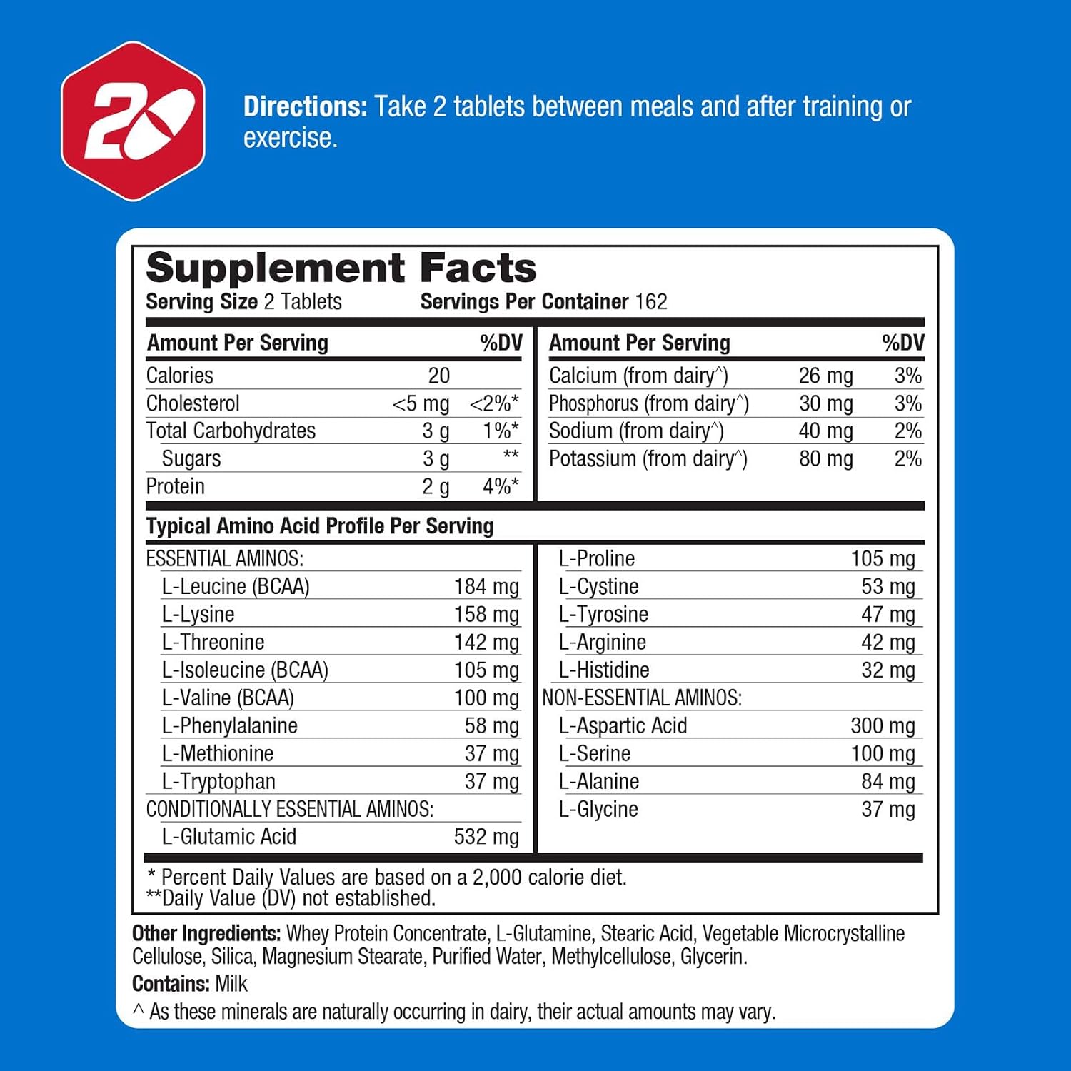 Prolab Amino 2000 Essential Amino Acids, Full-Spectrum EAA (325 Tablets)