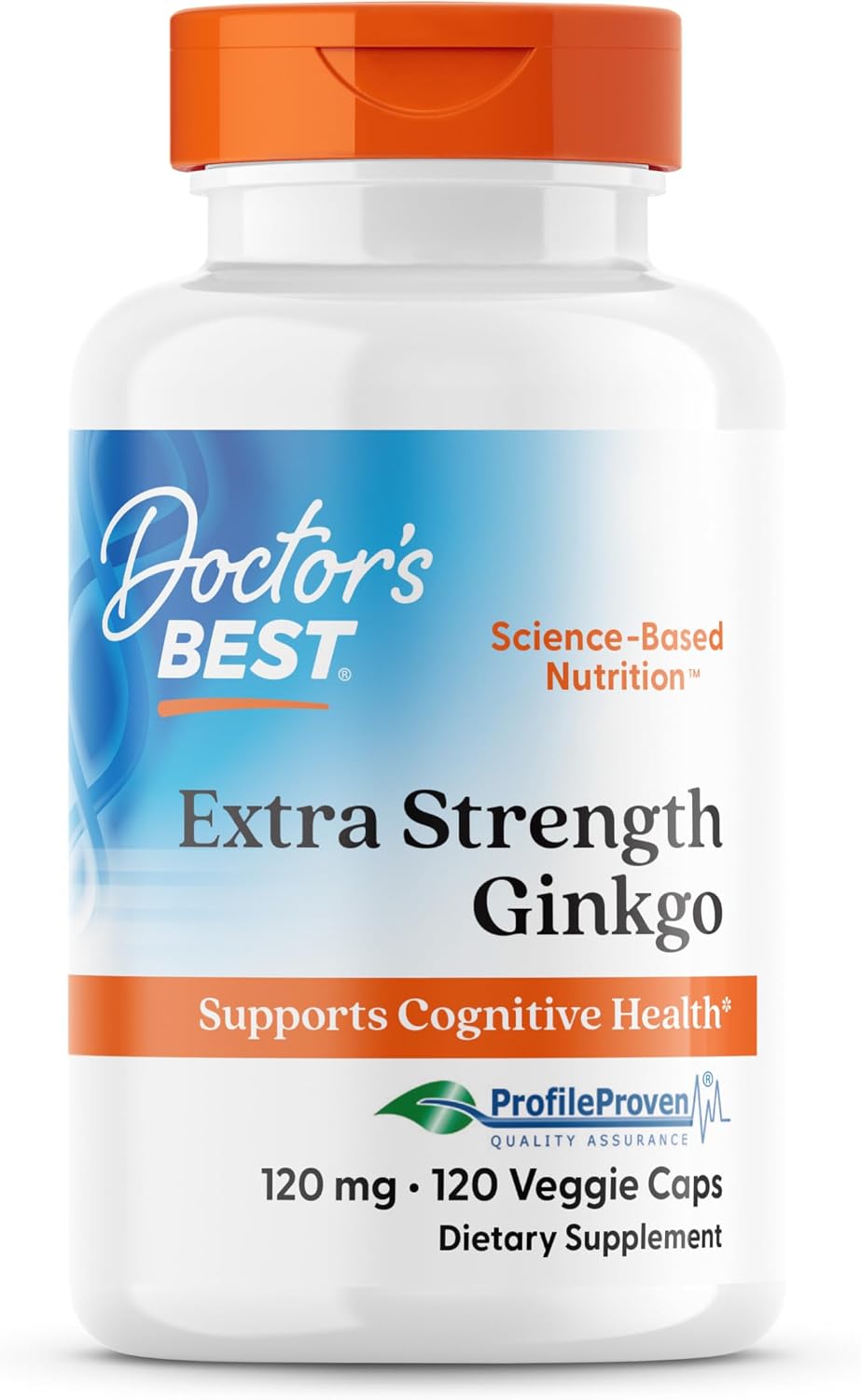 Doctor's Best Extra Strength Ginkgo Biloba Capsules 120 mg - Brain Supplement for Memory and Focus Support, Herbal Cognitive Health Support- 120 Count (Pack of 1)