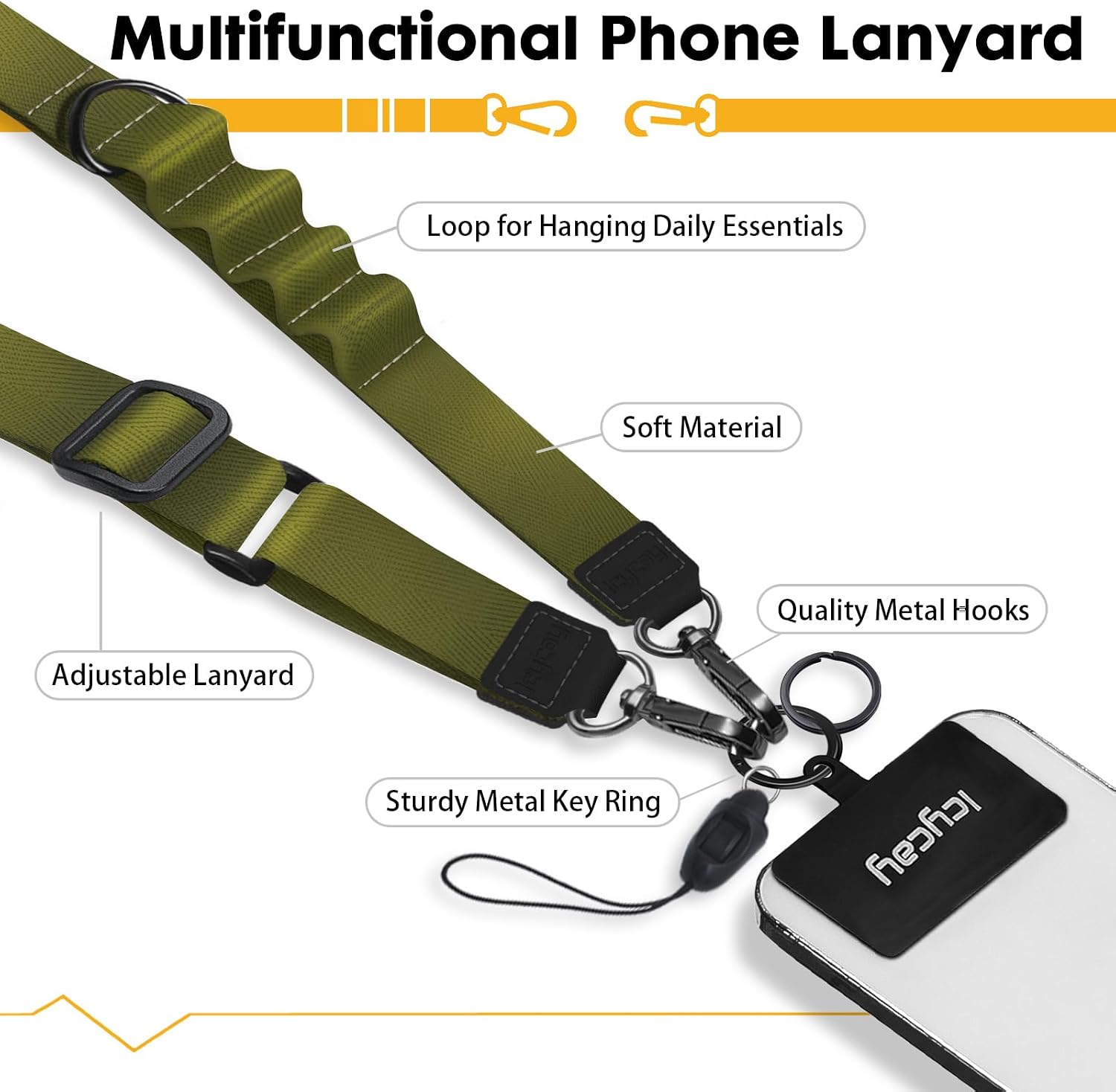Icycay Phone Lanyard Crossbody Strap Neck Adjustable Teacher Women Cat