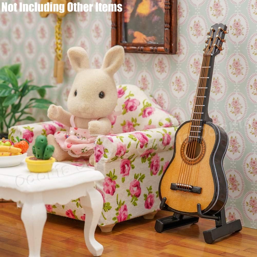 Odoria 1/12 Miniature Guitar Dollhouse Musical Instruments Accessories, Blue