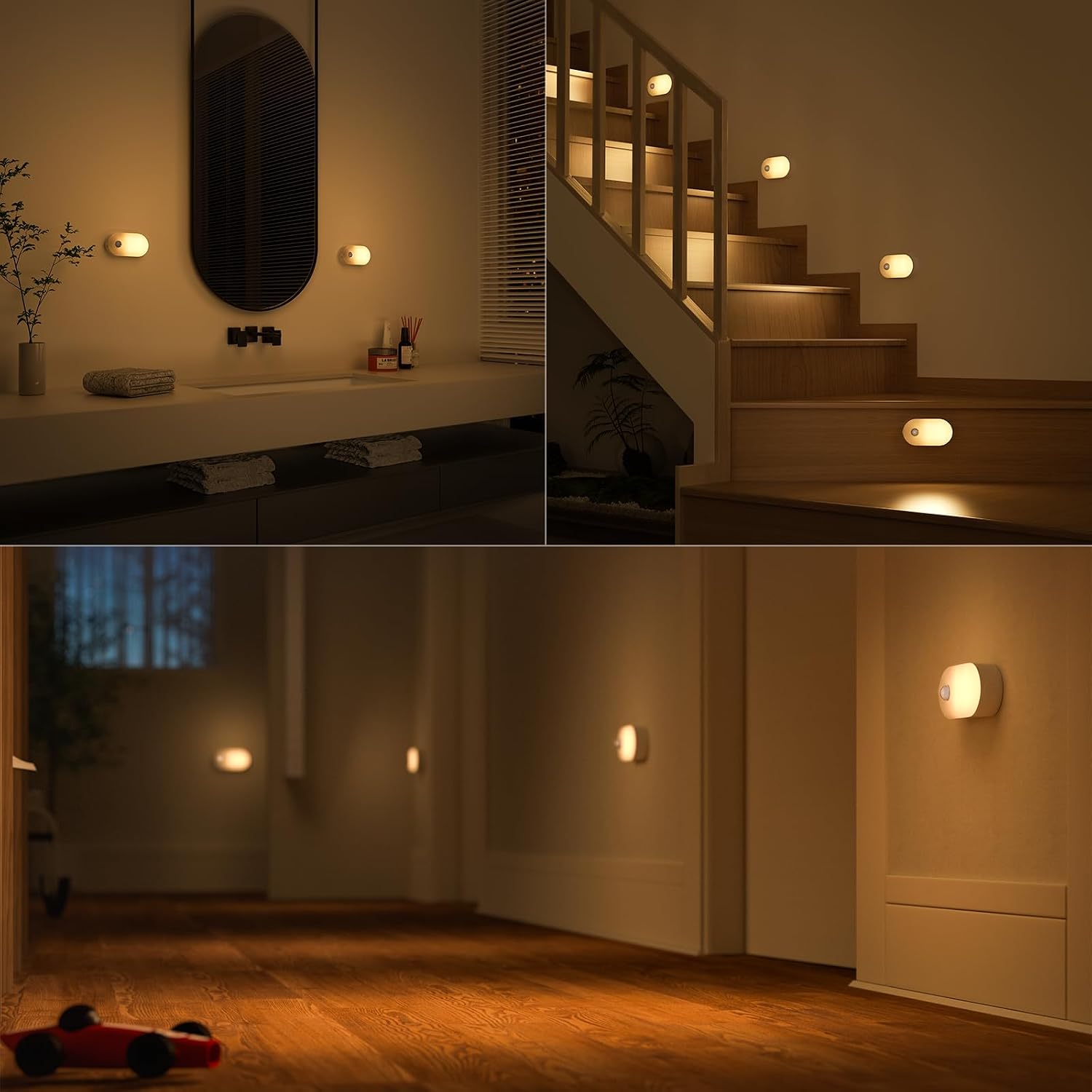 Lyridz Rechargeable Battery Night Light with Motion Sensor, 4-Pack