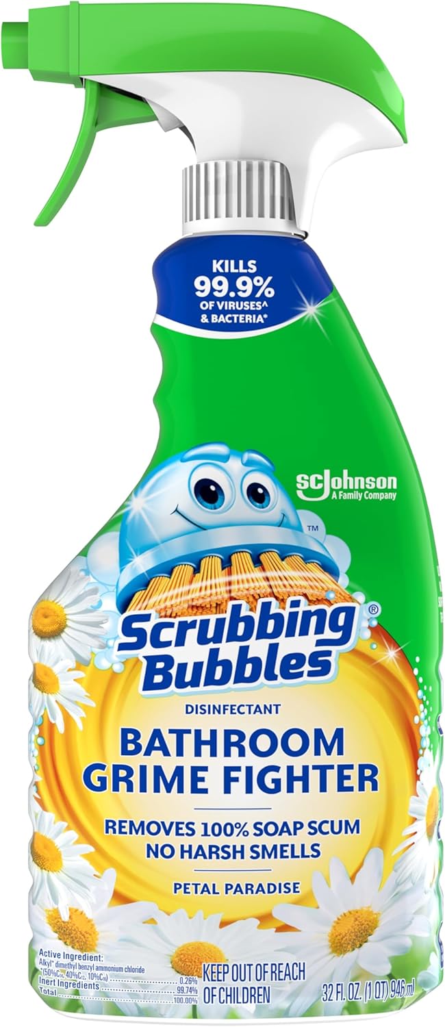 Scrubbing Bubble Bathroom Grime Fighter, Floral Fusion Scent, 32 oz Spray Bottle