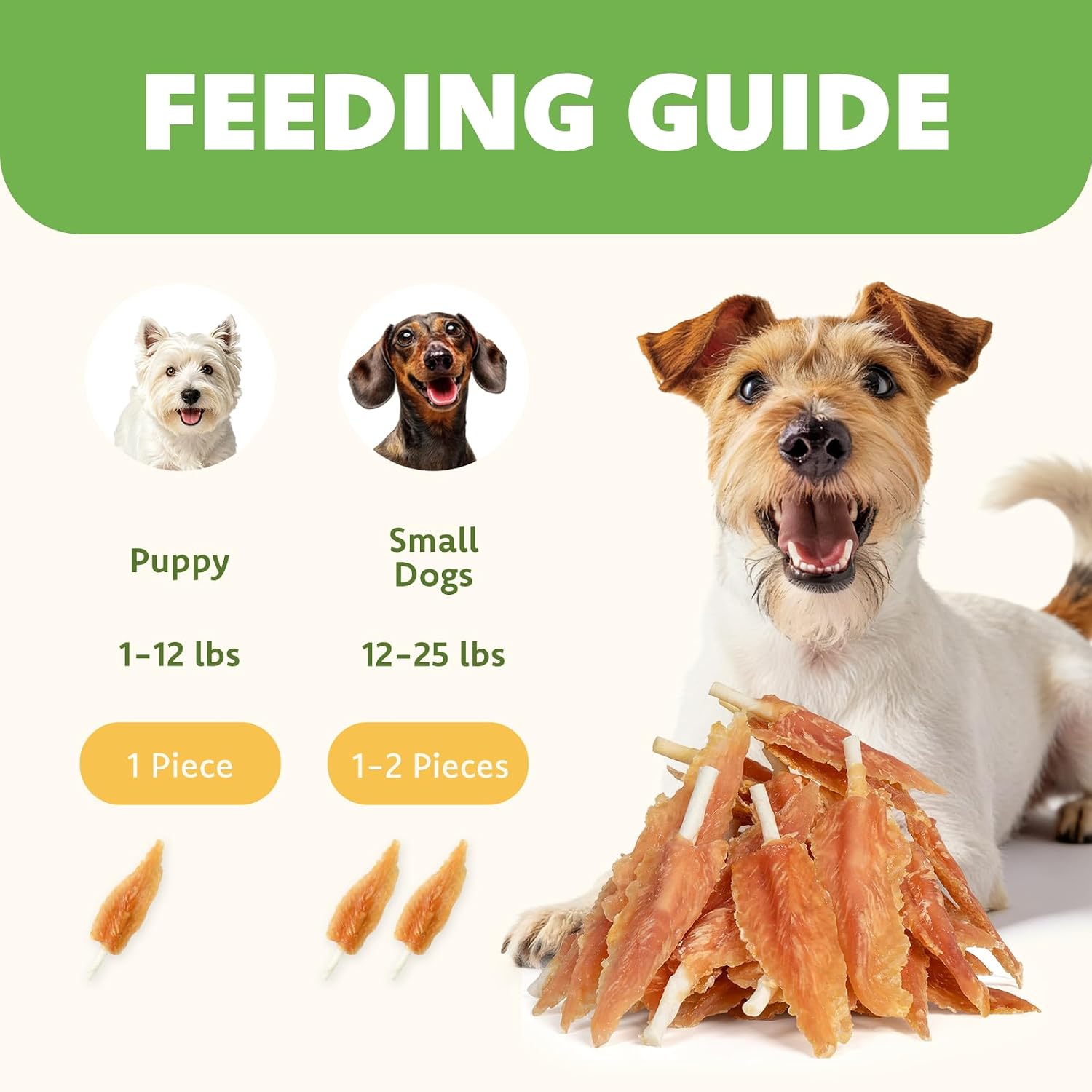 MON2SUN Dog Treats, Chicken Wrapped Triangle Rawhide Sticks, 10.08 oz