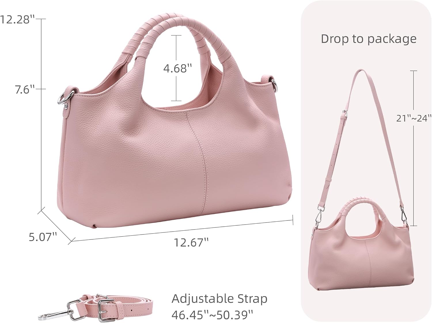 Iswee Leather Satchel Women Purse and Handbag Crossbody Shoulder Bag Hobo | Genuine Cowhide Leather Tote Top Handle Bag Soft & Durable Medium Size Bags with Detachable Multiple Pocketbooks Trendy