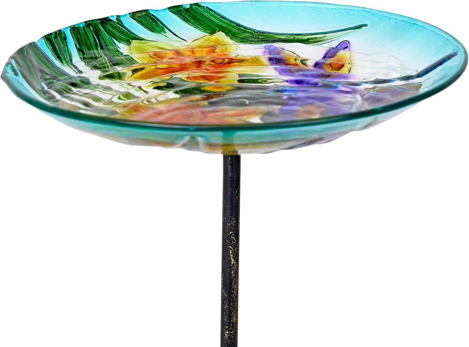 Alpine Corporation 25" Tall Outdoor Birdbath with Planter Pedestal Yard Statue, Stunning Garden Accent, 15" Round, Green