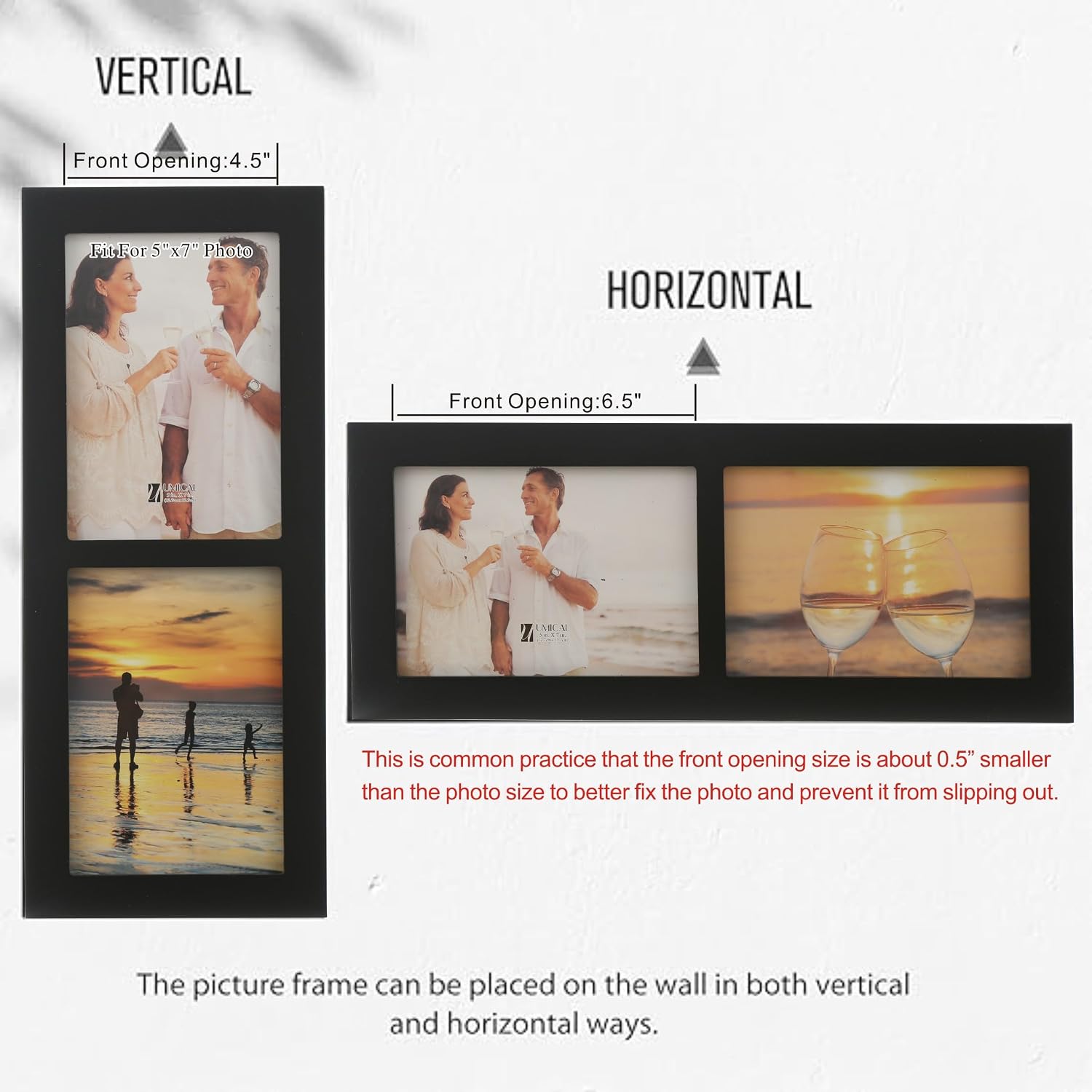 4x6 5-Opening Collage Picture Frame Black Wood