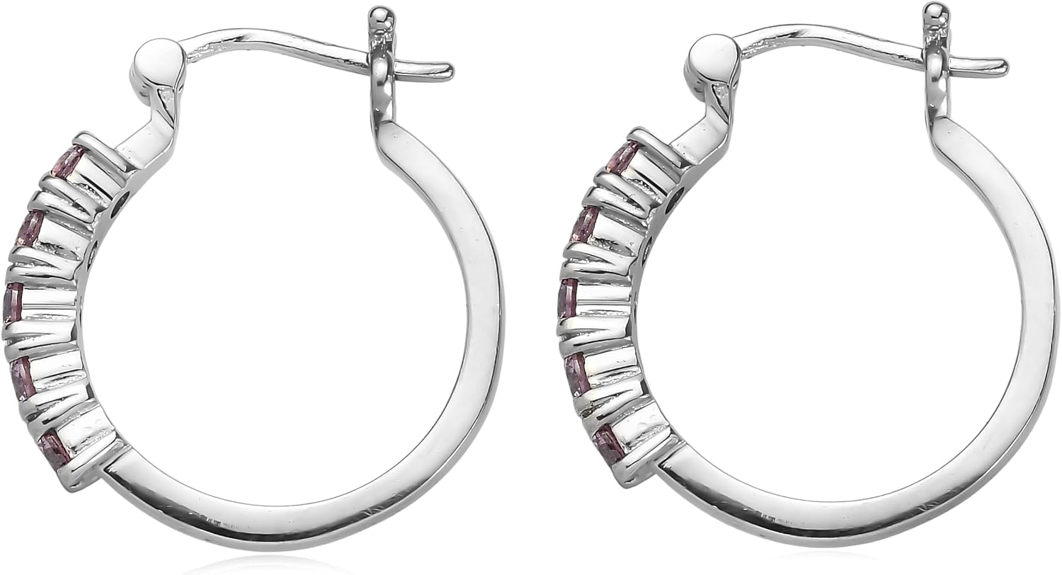 Color Orchid Cubic ZirconiaEarrings in Stainless Steel