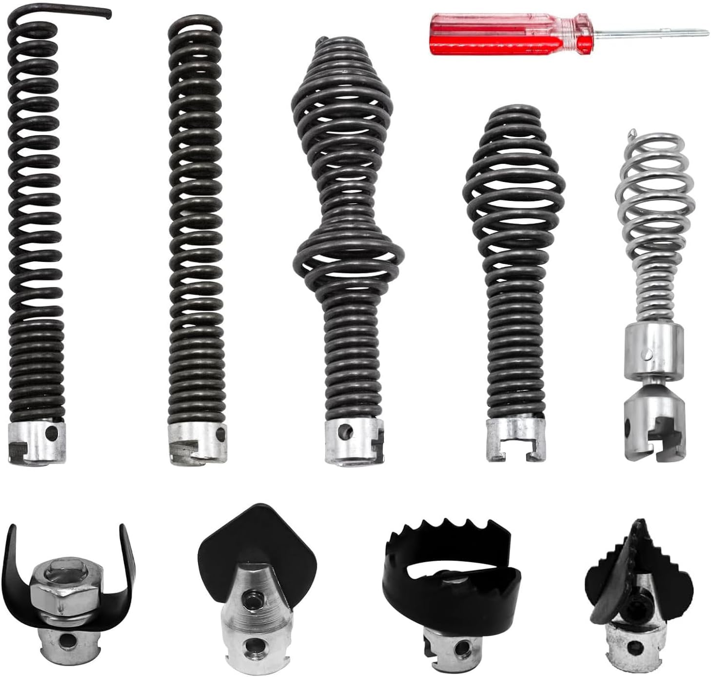Alrens 10PCS Drain Snake Drill Attachment for RIDGID K-400, Fits 5/8" Cable | Drain Auger Cutter Kit Fits K-400, C-4, C-6, C-7, C-8 & C-9