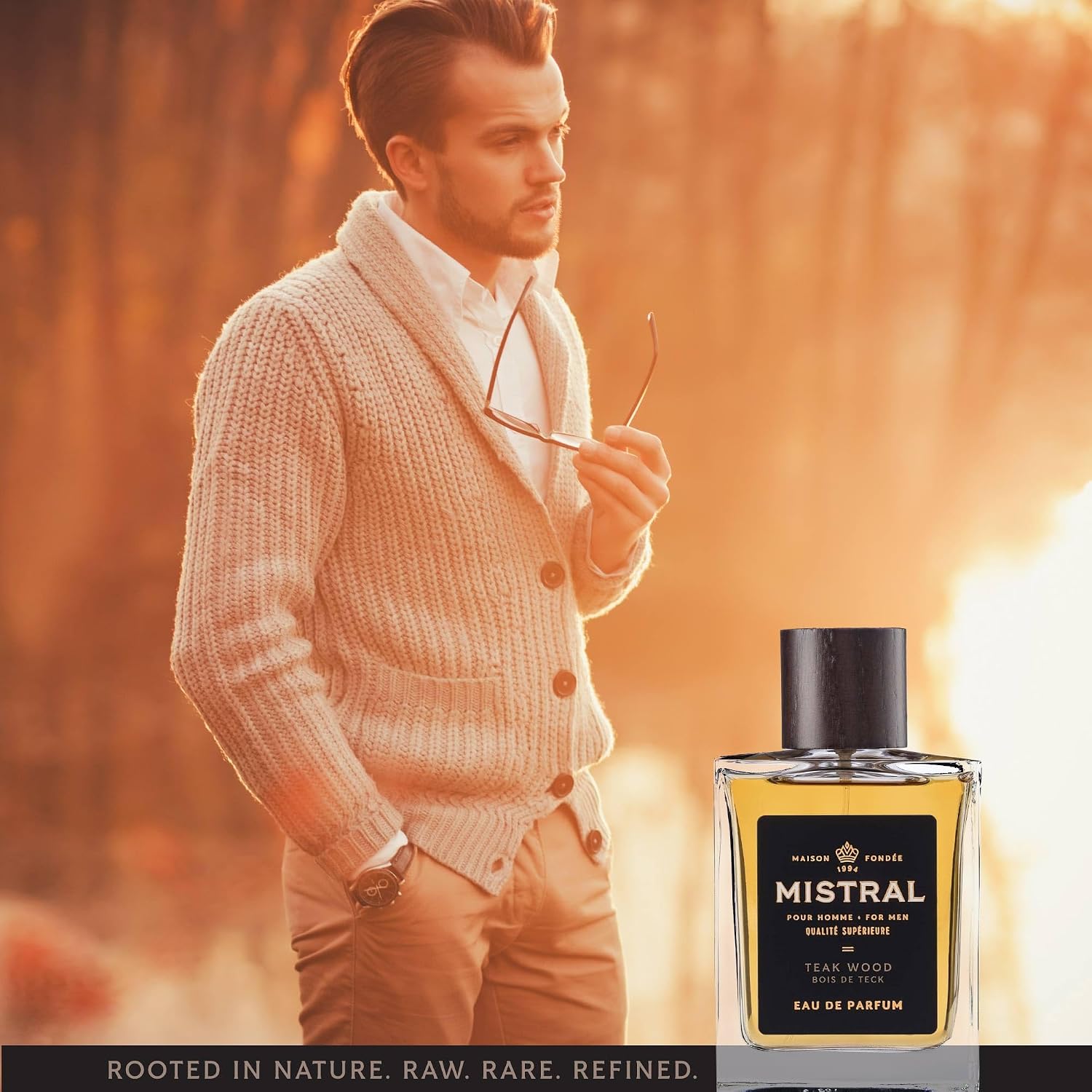 Mistral Bourbon Vanilla Eau de Parfum for Men, Men's Cologne, 3.4 Oz | Warm & Sweet Masculine Scent with Vanilla, Patchouli & Sandalwood, Cruelty-Free, Long-Lasting Perfume, Made in France