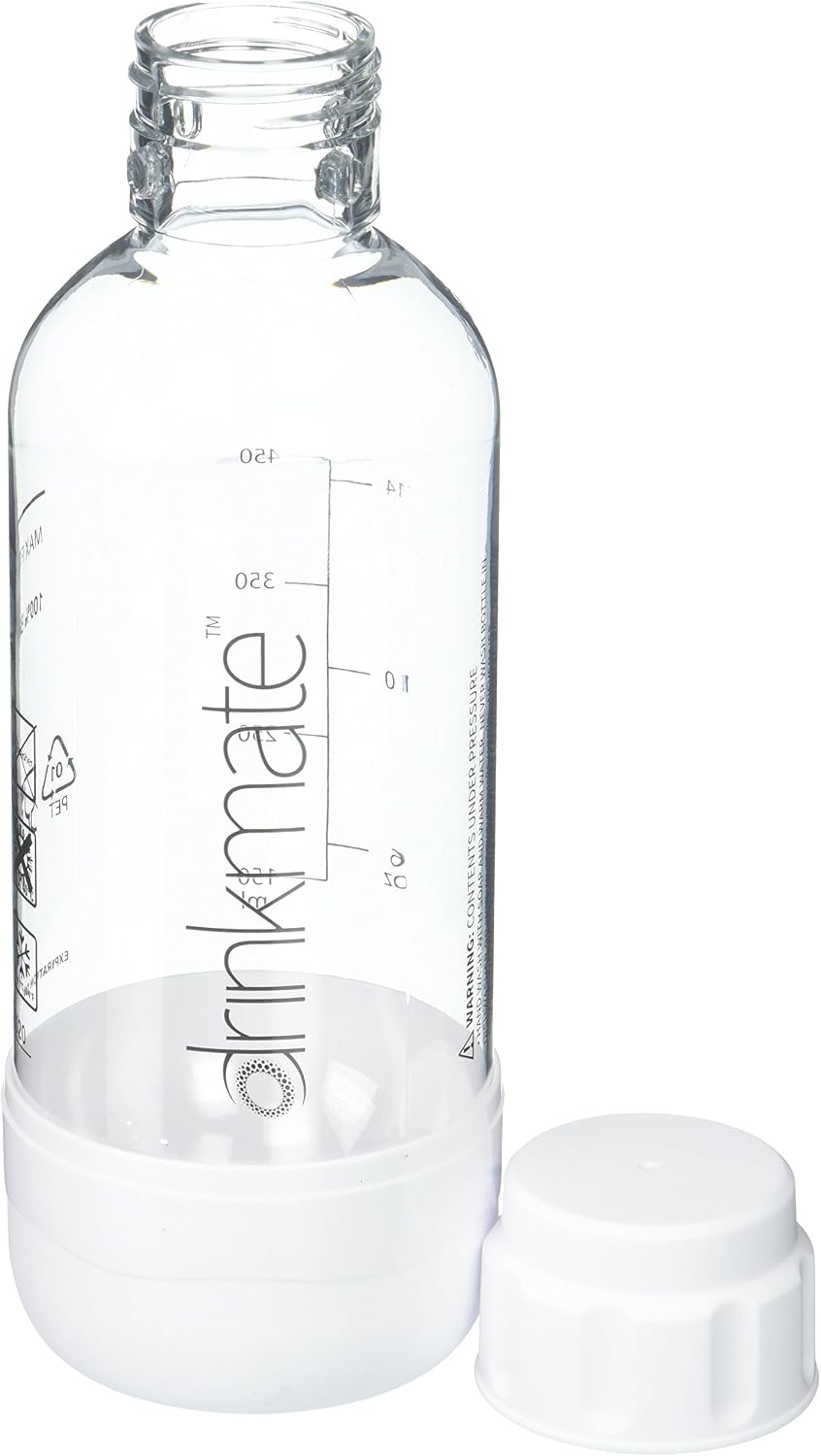 DrinkMate 0.5L Replacement Carbonation Bottles | Compatible with OmniFizz, LUX, and Spritzer | Matte Black, Pack of 2