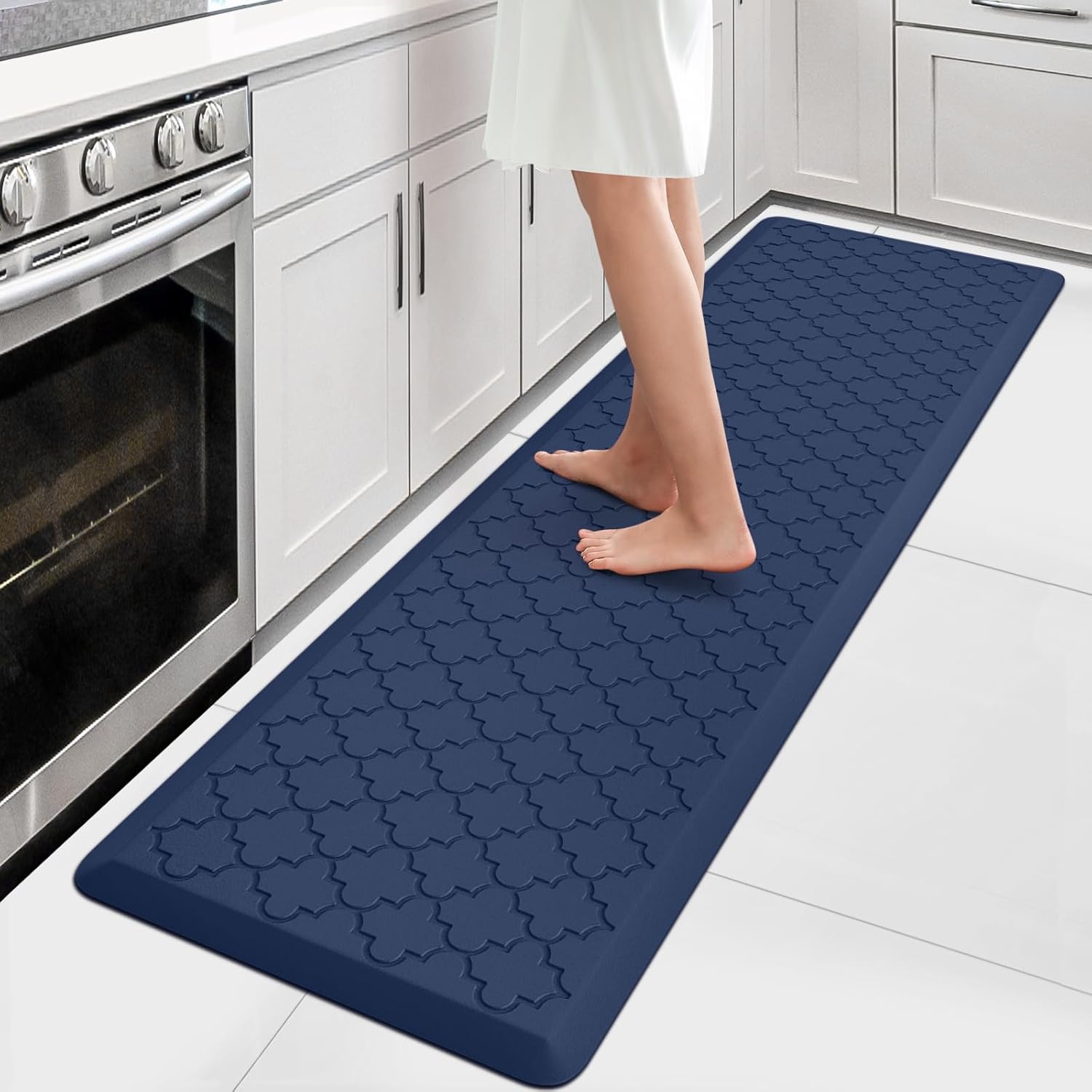 WISELIFE Kitchen Mat Cushioned Anti Fatigue Floor Mat, 17.3"x60", Thick Non Slip Waterproof Kitchen Rugs and Mats, Standing Mat for Floor, Home