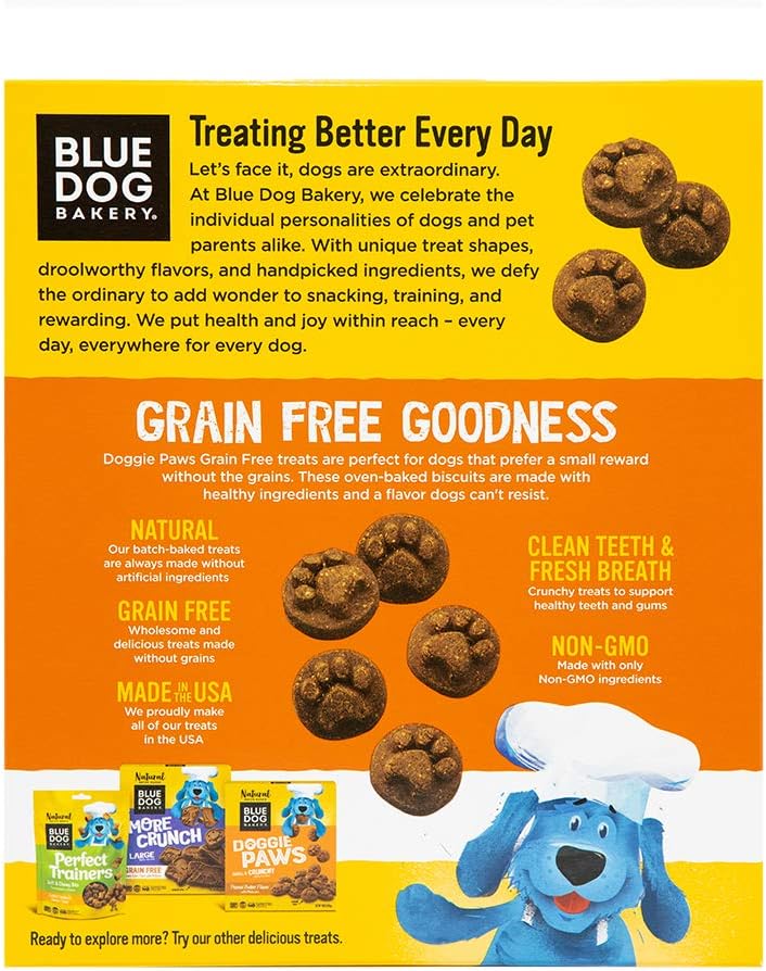 Blue Dog Bakery Natural Dog Treats, Doggie Paws, Maple Bacon Flavor, 16.2oz (1 Count) | Crunchy Oven-Baked Dog Treat Biscuits, Maple Bacon Flavor, Made with Real Premium Wholesome Ingredients in the USA