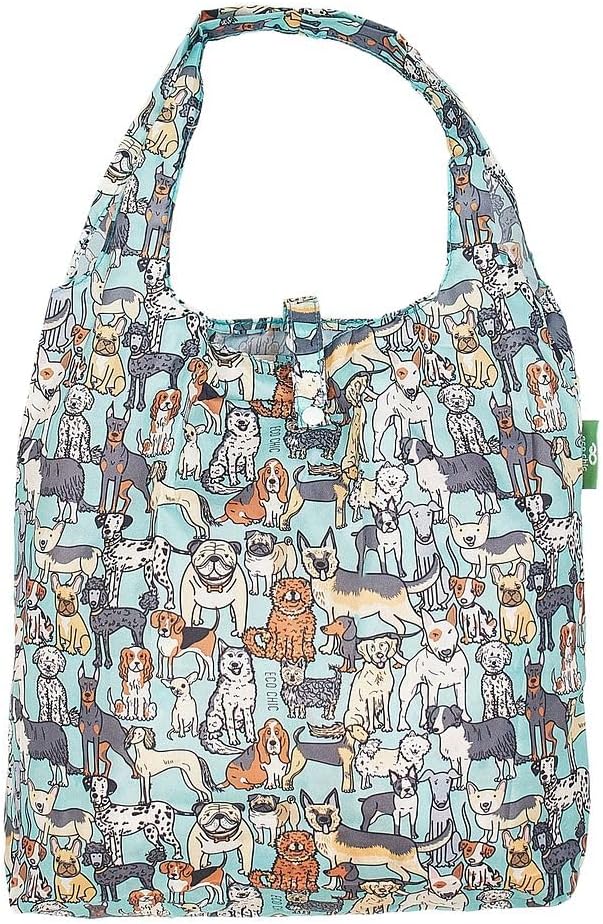 ECO CHIC Foldable Reusable Grocery Bags - Lightweight, Recycled & Reusable Shopping Bag - Waterproof Packable Tote