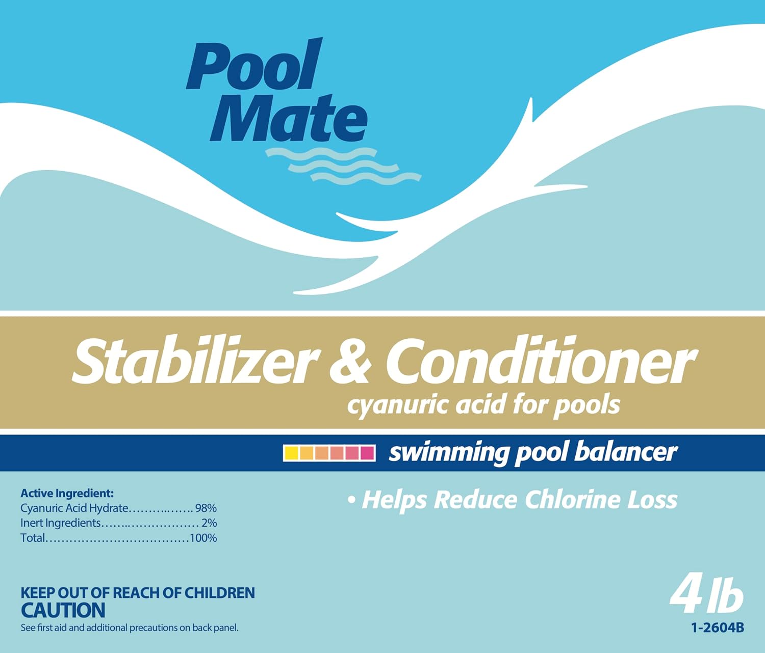Pool Mate 4-Pounds Premium Pool Stabilizer and Conditioner | Chlorine Stabilizer, Concentrated Cyanuric Acid for Pools, Helps Chlorine Last Longer, 6oz raises CYA 10ppm per 5,000 gallons