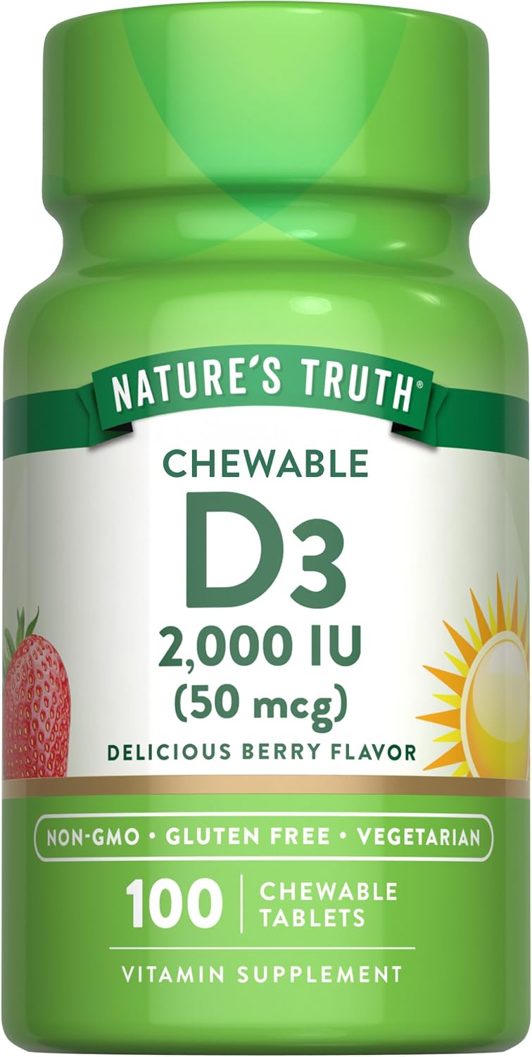 Nature's Truth Chewable Vitamin D3 | 2,000 IU | 100 Tablets
