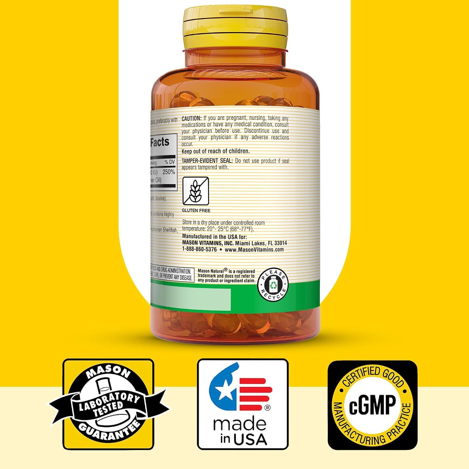 MASON NATURAL Vitamin D3 2000 IU Ultra Strength, 180 Day Supply