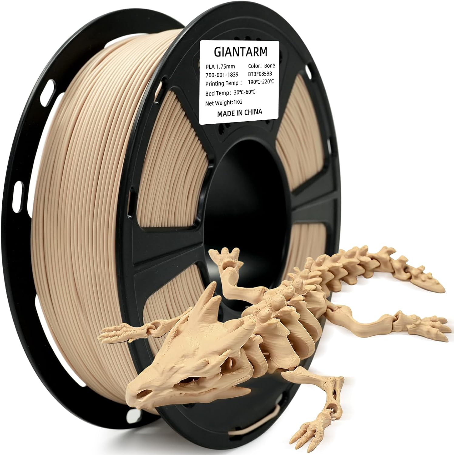 GIANTARM 3D Printer Filament, Silk Gold Pla Filament, 1Kg(2.2lbs) Spool, 1.75mm Dimension Accuracy +/- 0.03mm, 3D Printing Filament