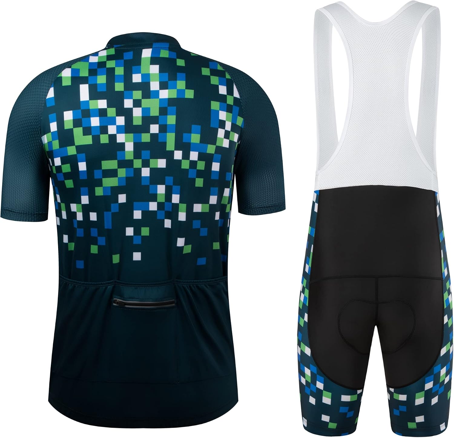 Coconut Ropamo CR Men's Cycling Jersey Set Road Bike Jersey Zipper Pocket Bib Shorts with 4D Padded Cycling Clothing Set