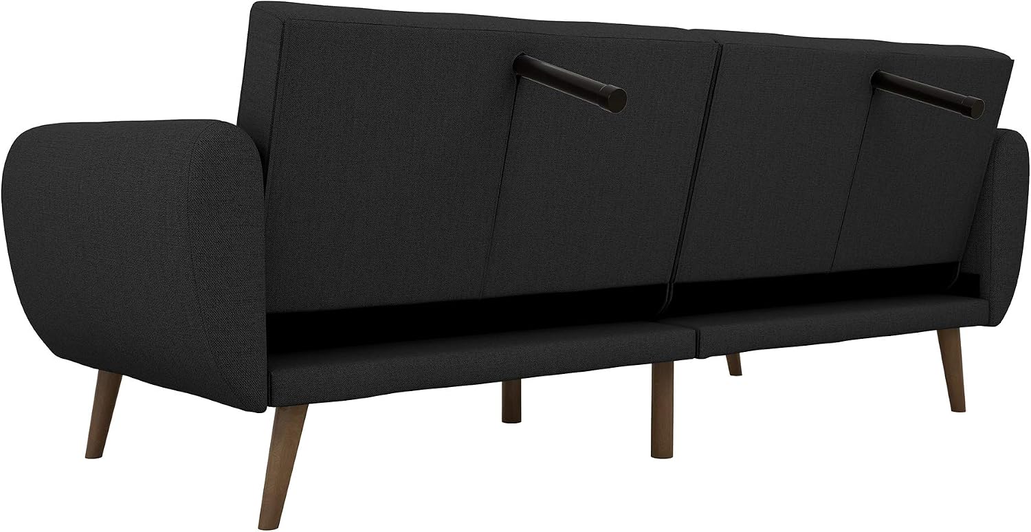 Novogratz Brittany Futon Sofa Bed and Couch Sleeper, Camel Faux Leather