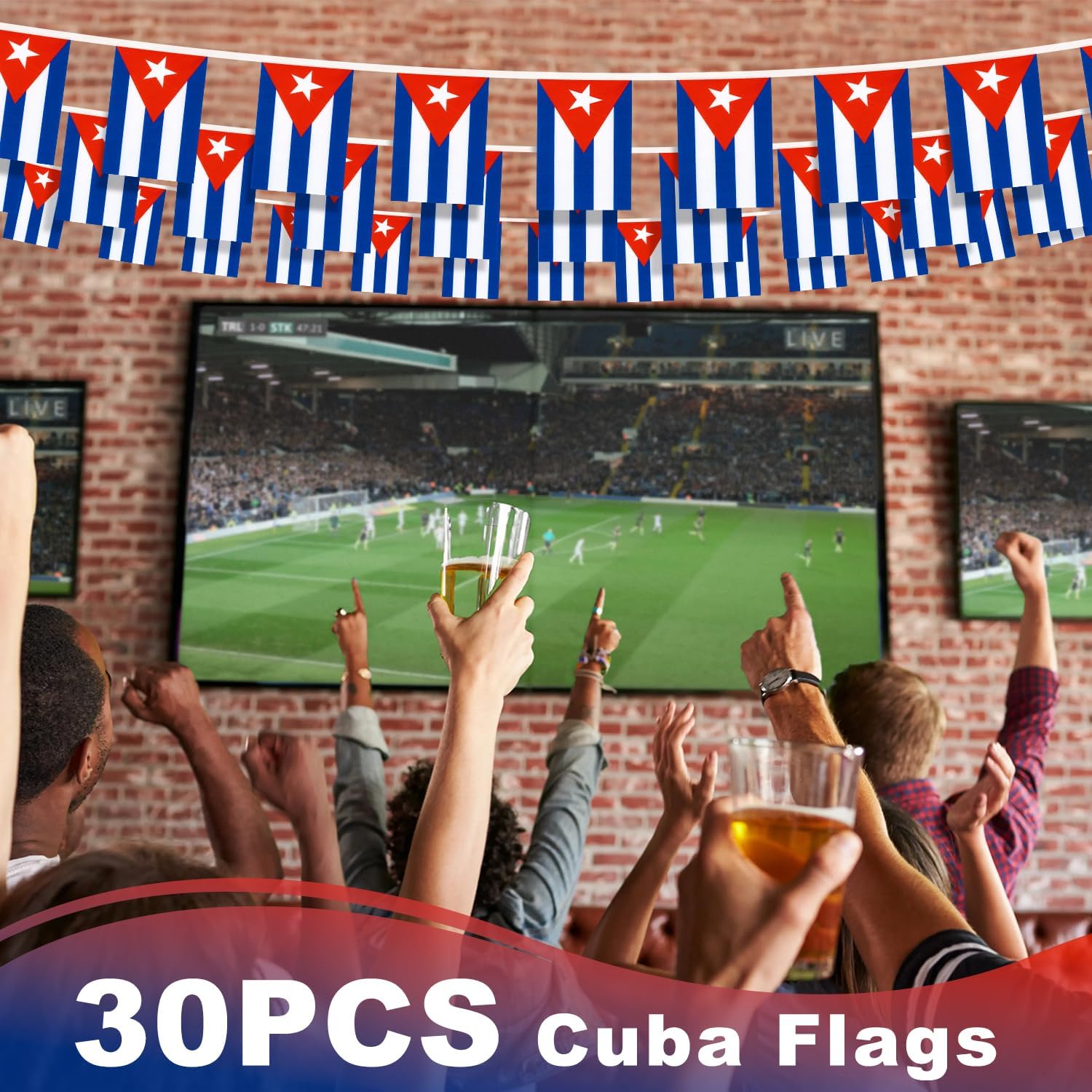 Nicaragua String Flag Pennant Banner, Small Mini Nicaraguan Flags Bunting Banner, National Country Decoration for School, Party, Sports Events, Patriotic Festival, 33 Feet 30 Flags