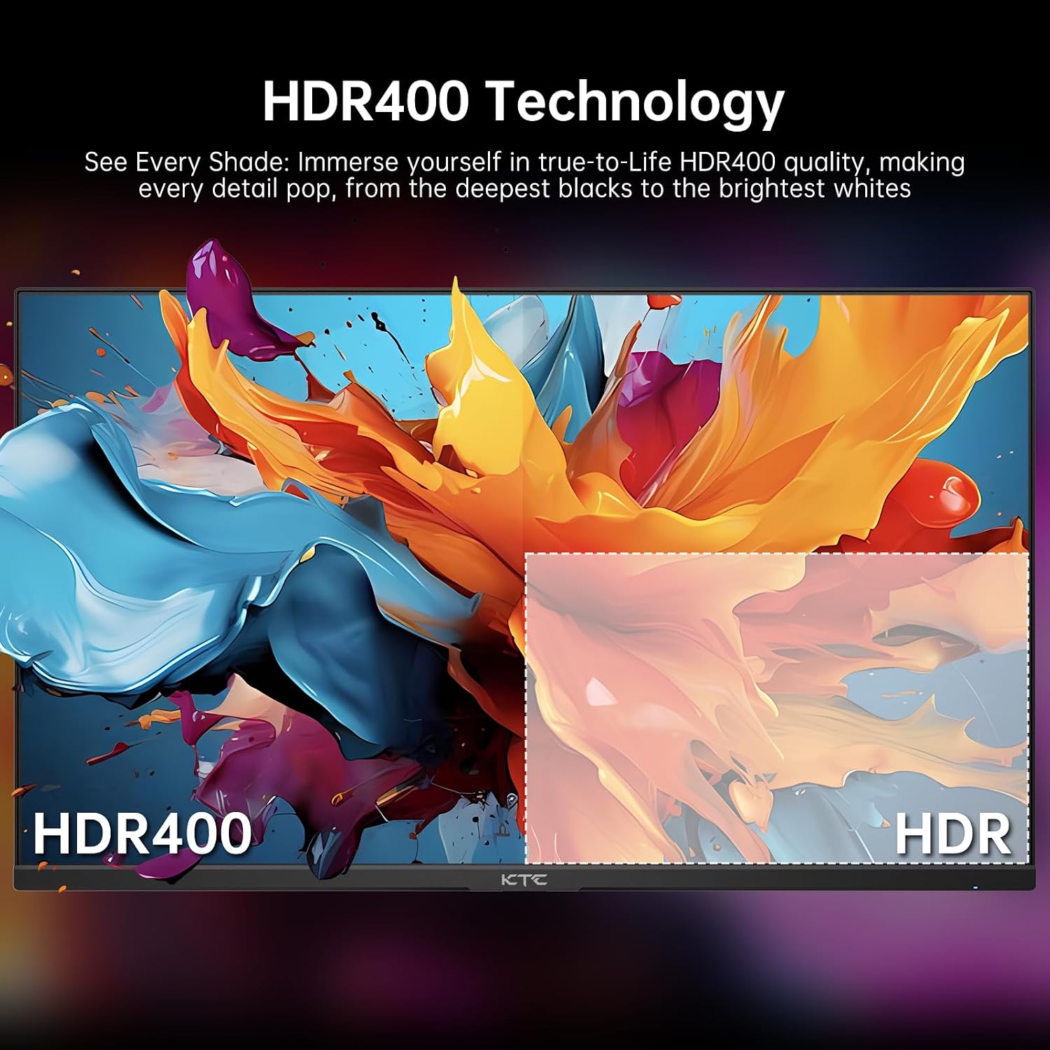 KTC 24.5 Inch Gaming Monitor, 180Hz OC 200Hz Monitor FHD, Fast IPS, H25T7 | 1080P Monitors 1ms, 128% sRGB HDR10, Adaptive Sync, HDMI DP, VESA Tilt Adjustable for Xbox PS5 Switch, HDMI Cable Inc.
