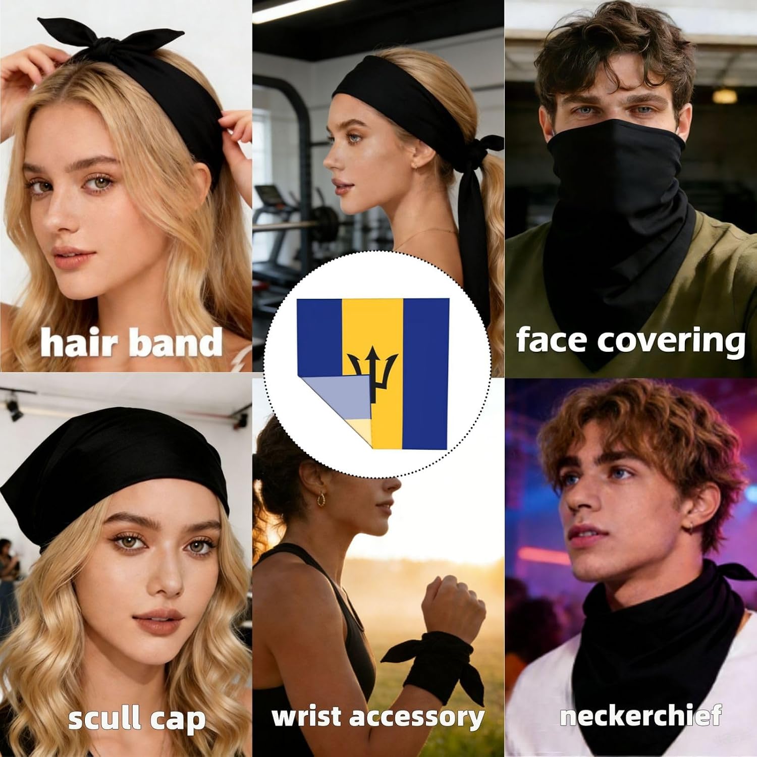 Flag Silk Scarf Head Hair Wraps Bandana Square Satin Head Scarf For Women