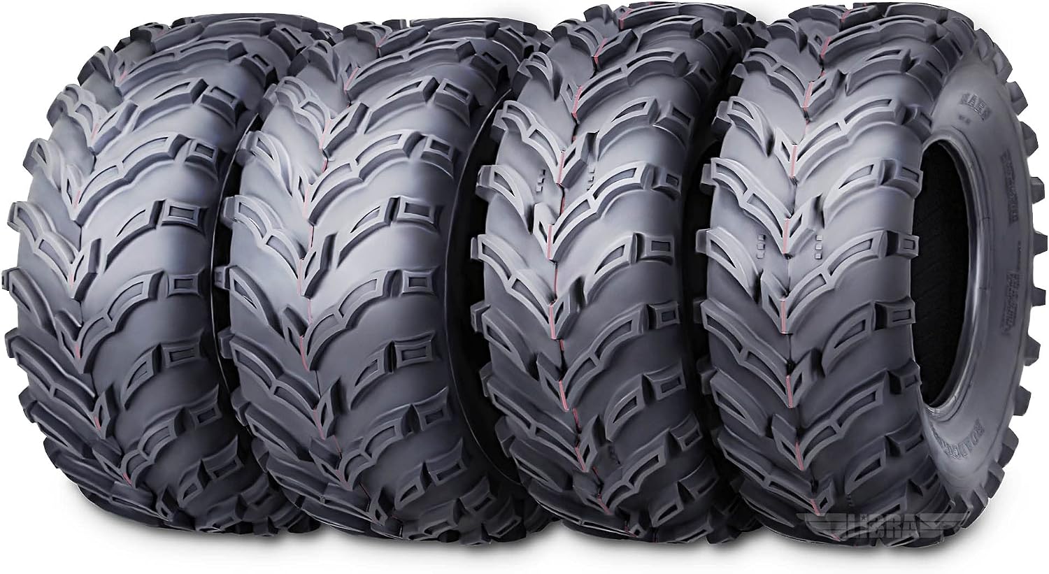 ROADGUIDER Set 4 ATV/UTV Tires 25x8-12 Front 25x12-10 Rear 6PR 10272/274