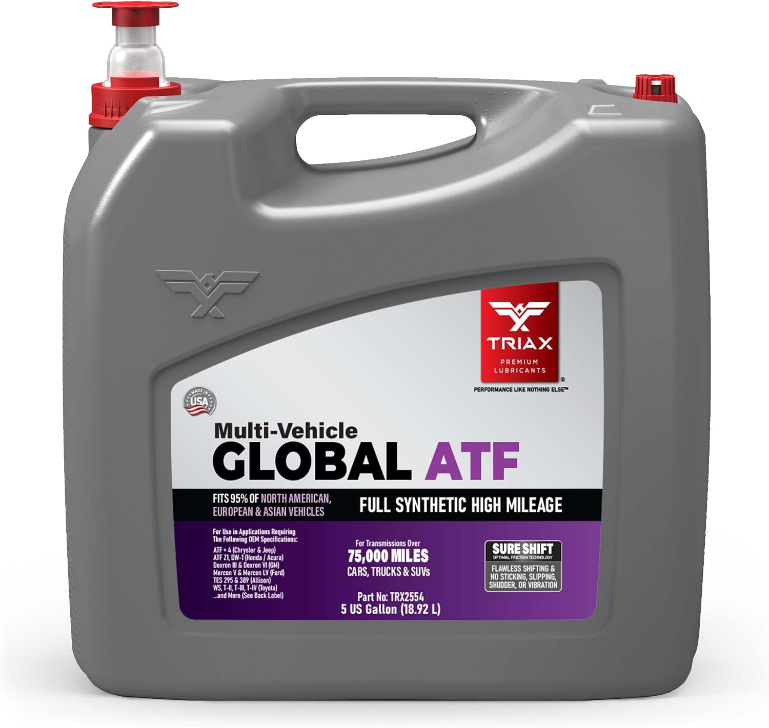 TRIAX Multi-Vehicle Global ATF Full Synthetic | Compatible with Honda DW-1, Dexron III & VI, Mercon V, Nissan Matic, ATF +4, TES 295 & More | OEM Grade Automatic Transmission Fluid (1 Quart)