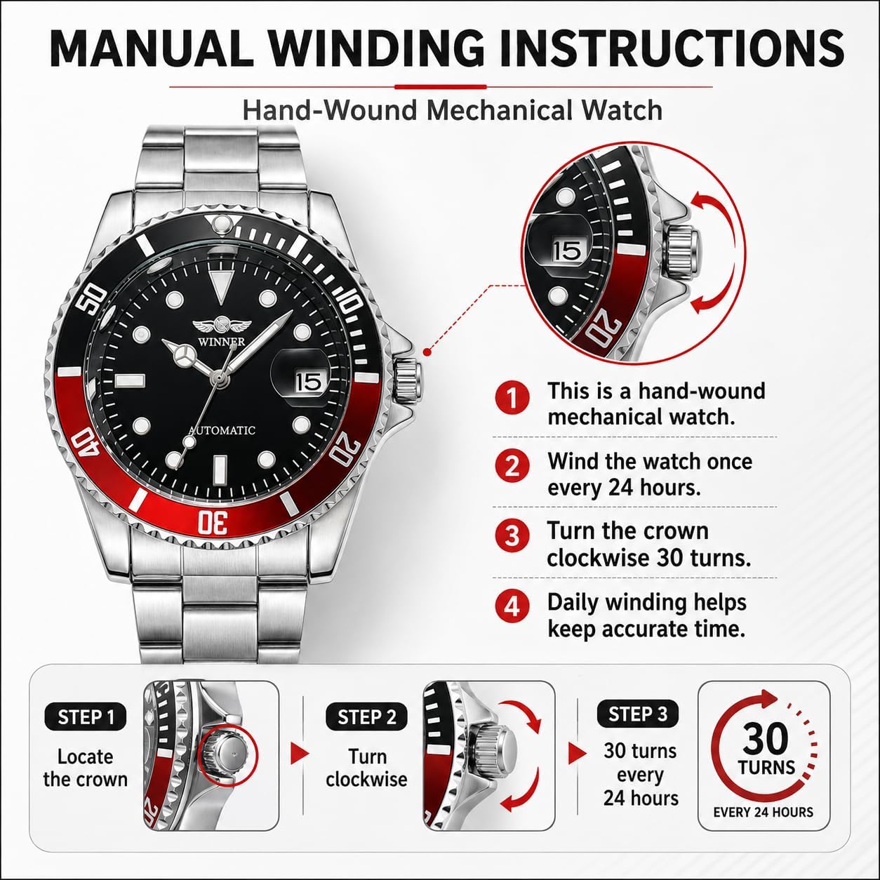 MASTOP Mens Automatic Mechanical Watches Stainless Steel Waterproof Luxury Watch for Men Reloj Automático para Hombre