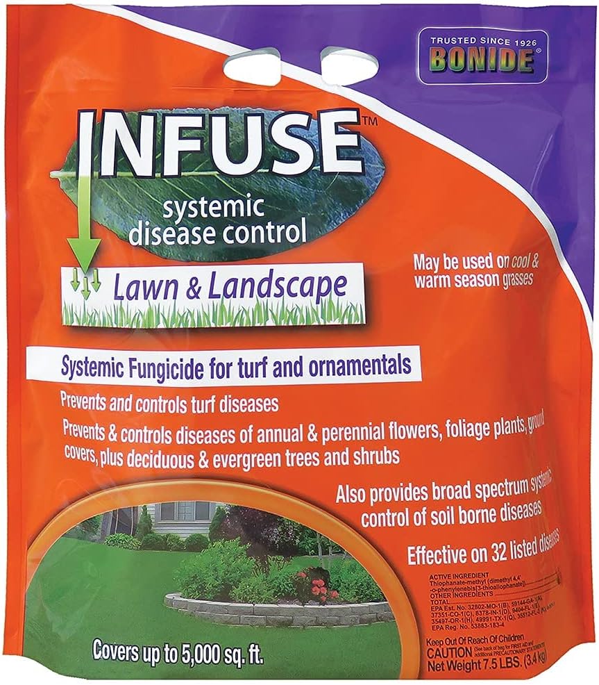 Bonide Infuse Lawn & Landscape Systemic Disease Control, 7.5 lb. | Ready-to-Use Granules, Fungicide for Turf & Ornamentals
