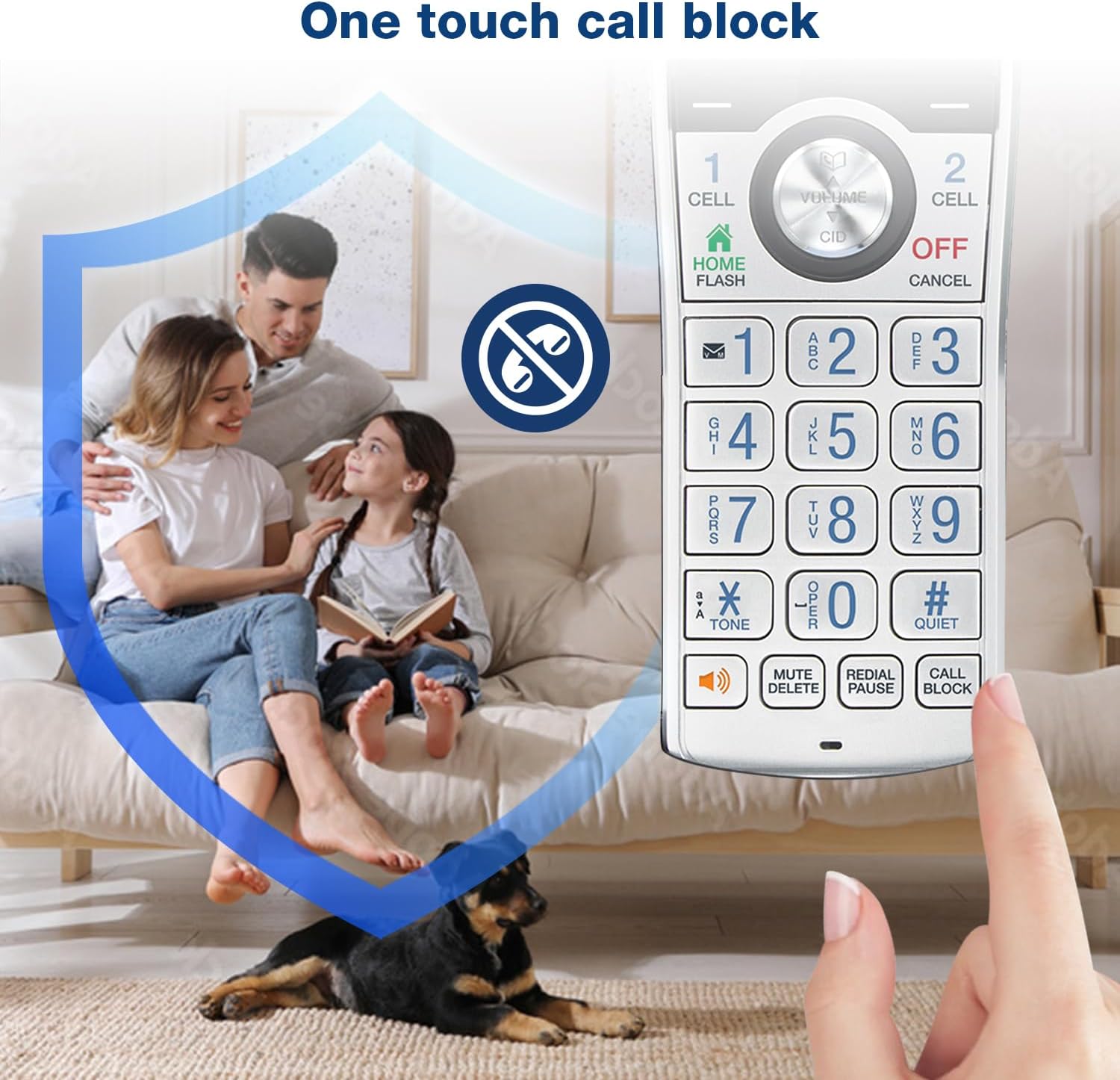 VTech IS8151-5 Super Long Range 5 Handset DECT 6.0 Cordless Phone for Home with Answering Machine, 2300 ft Range, Call Blocking, Bluetooth