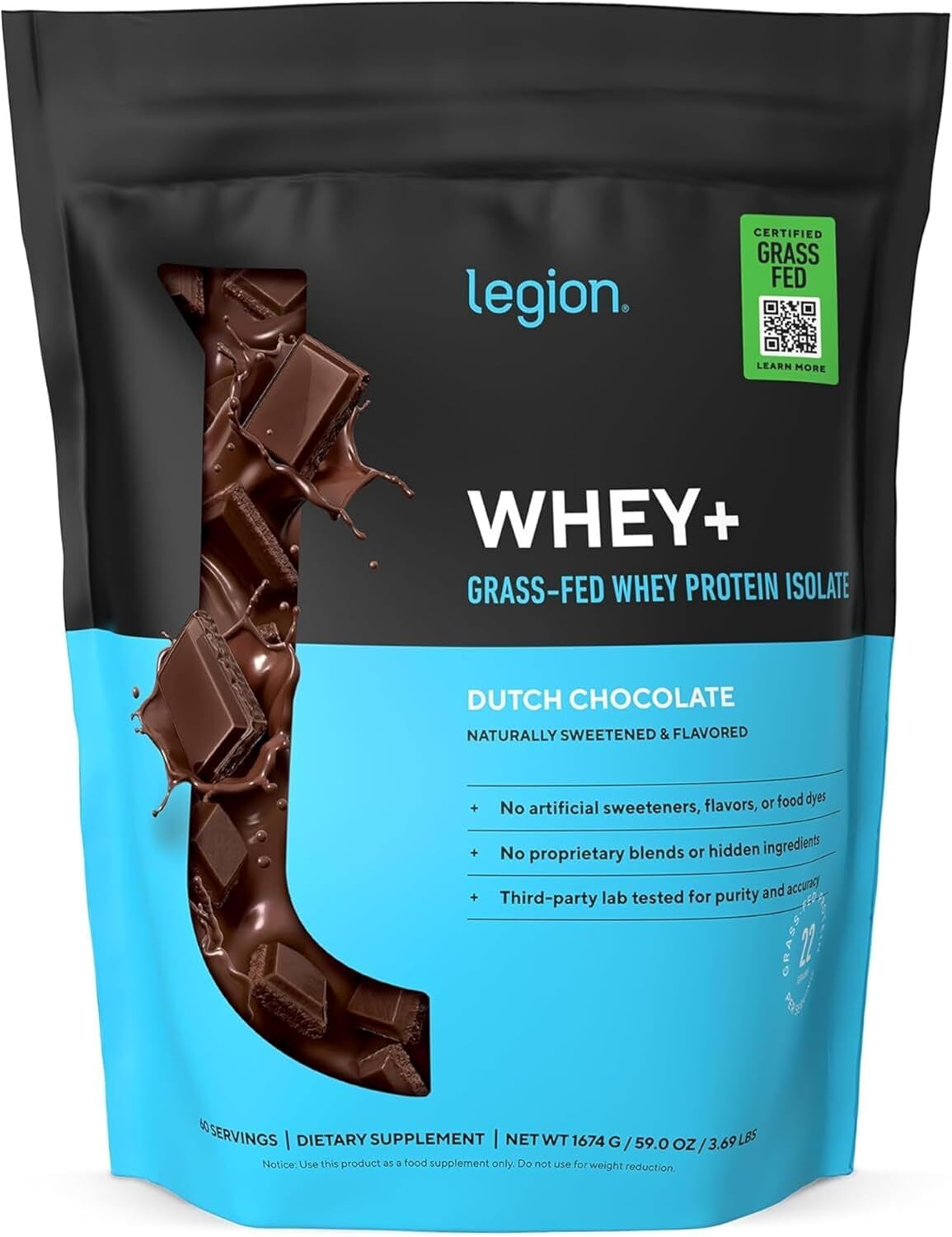 LEGION Whey+ Protein Whey Isolate from Grass Fed Cows (French Vanilla, 30 Servings) - Whey Protein Isolate Powder, Low Calorie, Non-GMO, Sugar Free, Lactose and Gluten Free, All Natural Protein Powder