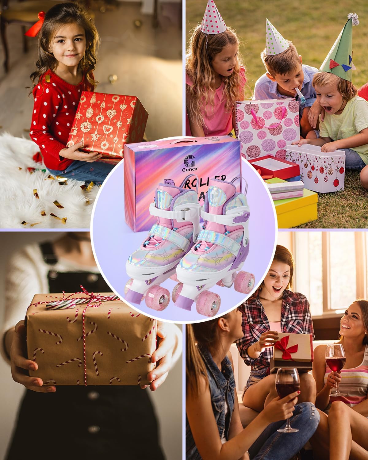 Gonex Roller Skates for Girls Kids Women with Light-Up Wheels