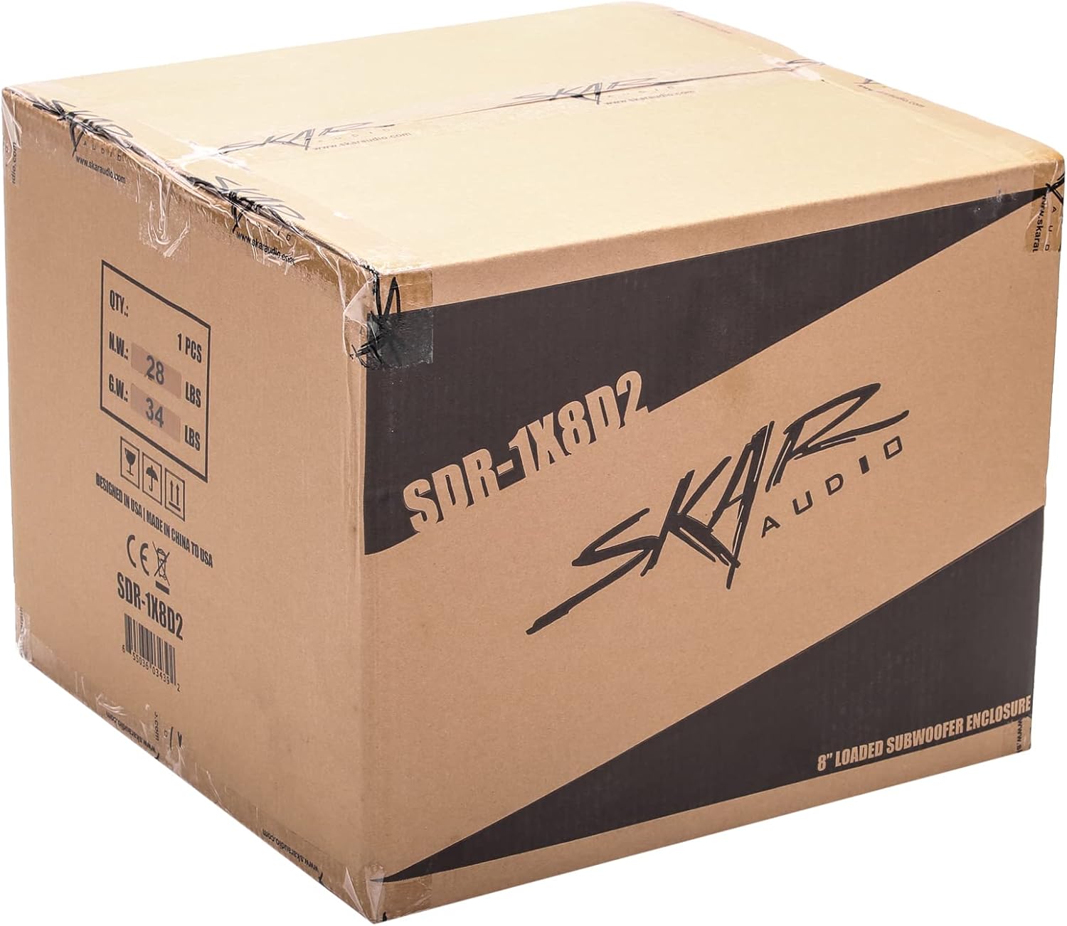 Skar Audio Single 8" Complete 700 Watt SDR Series Subwoofer Bass Package - Includes Loaded Enclosure with Amplifier