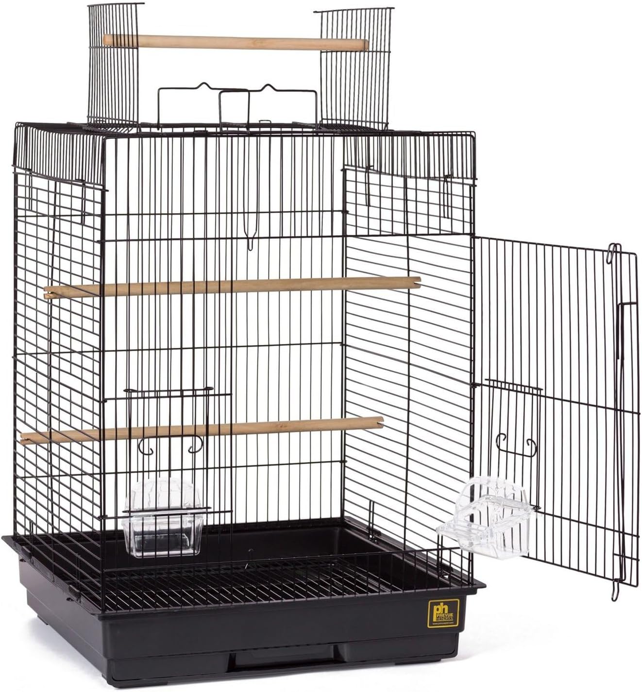 Prevue Pet Products Top Opening Bird Cage - Black | Stand Alone Indoor Birdcage for Parakeets, Cockatiels, Conures, Lovebirds, and Similar Sized Birds