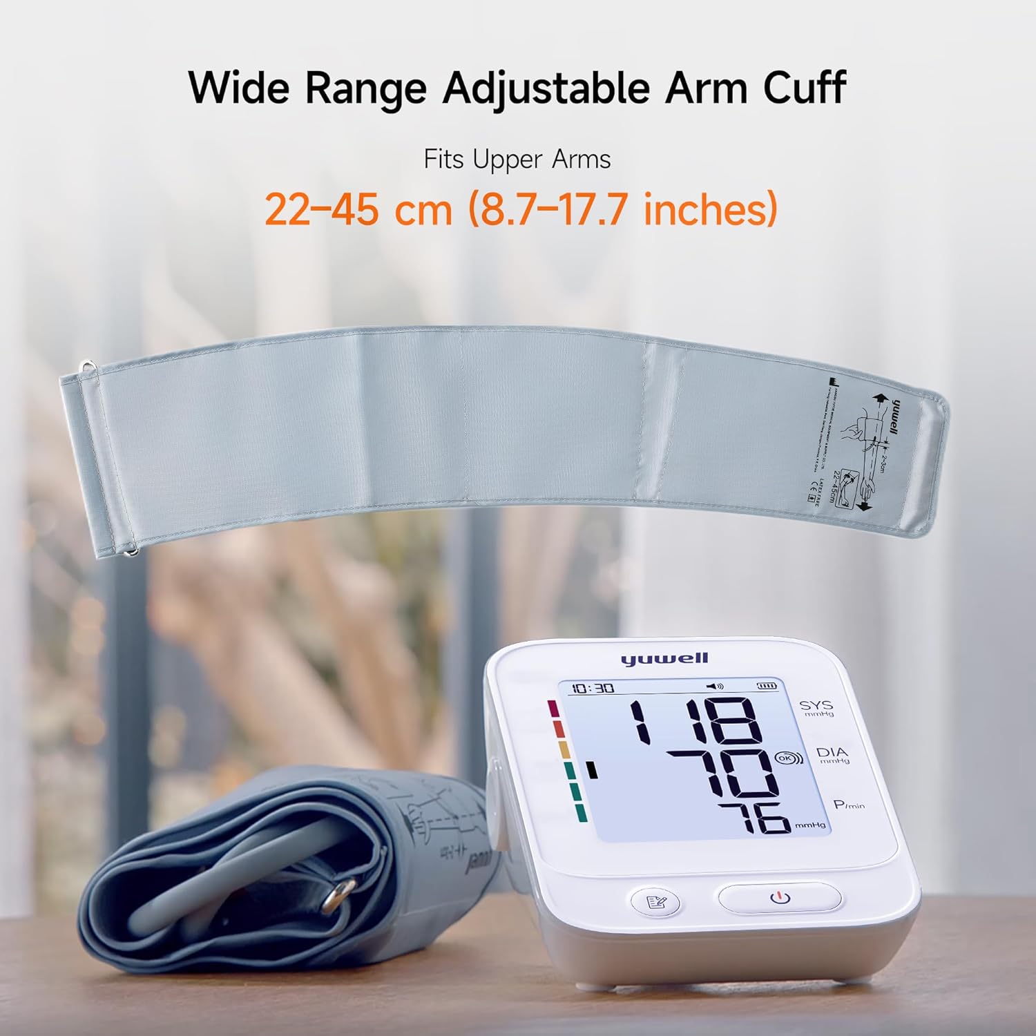 yuwell Blood Pressure Monitor, Large Upper Arm Blood Pressure Cuff, Digital Blood Pressure Machine for Home Use, Large Display, Stores 99 Readings