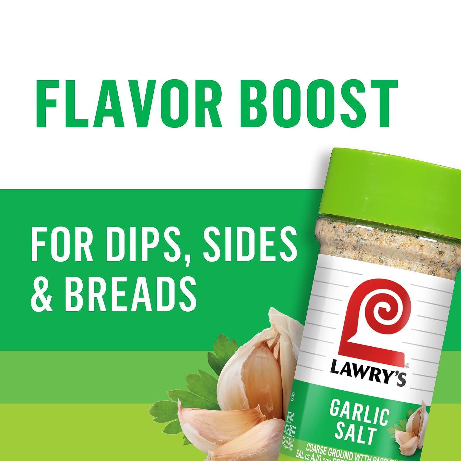 Lawry's Coarse Ground with Parsley Garlic Salt, 6 oz (Pack of 12)