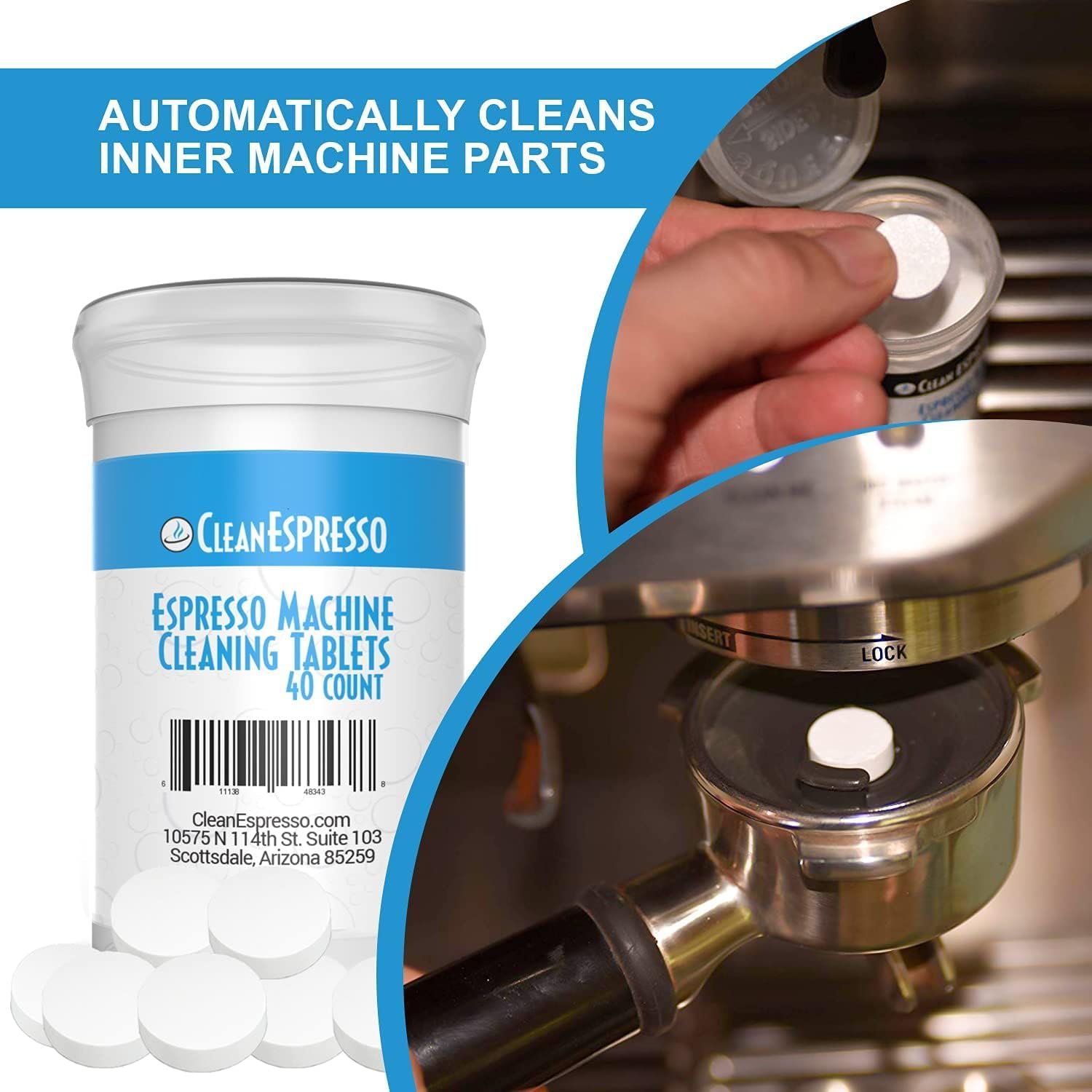 CleanEspresso - Designed For Breville Cleaning Kit - 40 Cleaning Tablets and 6 Water Filters for Breville Espresso Machines - 2g Espresso Machine