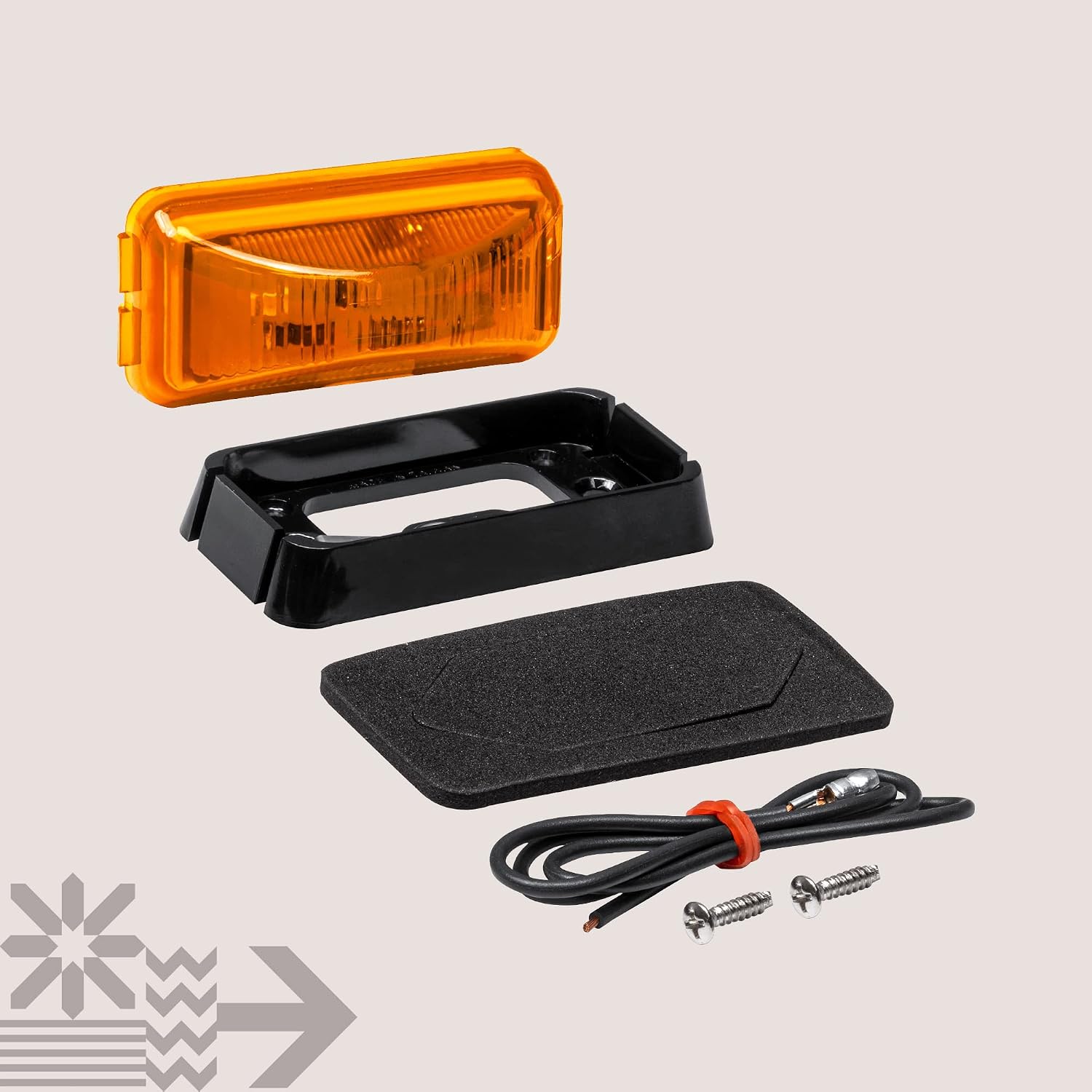 TRUE MODS 2pc 2.5" Amber Rectangle LED Trailer Marker Lights for Truck RV
