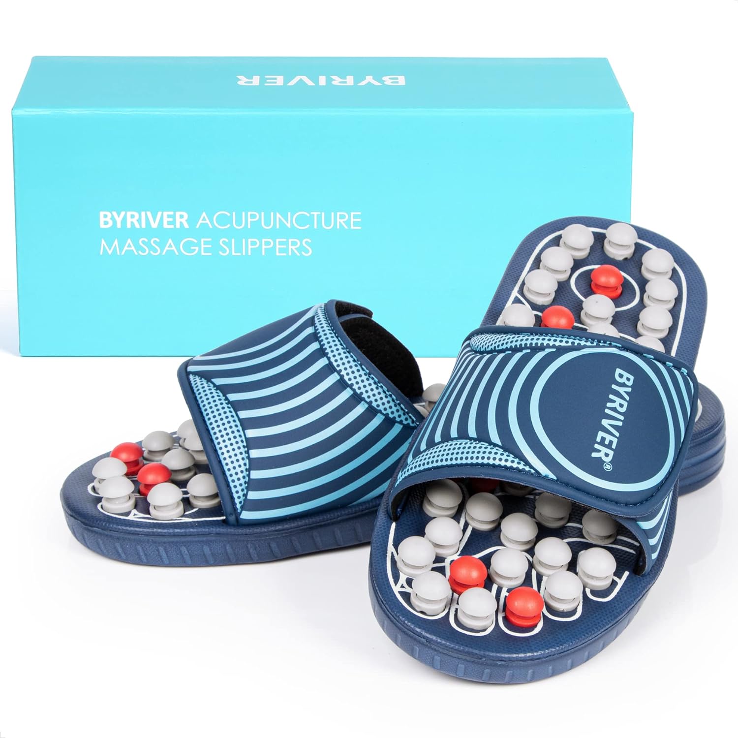 BYRIVER Blood Circulation Foot Massager for Healthy Leg Feet, Cold Leg Therapy Massage Tools, Healthcare Slippers Sandals Shoes